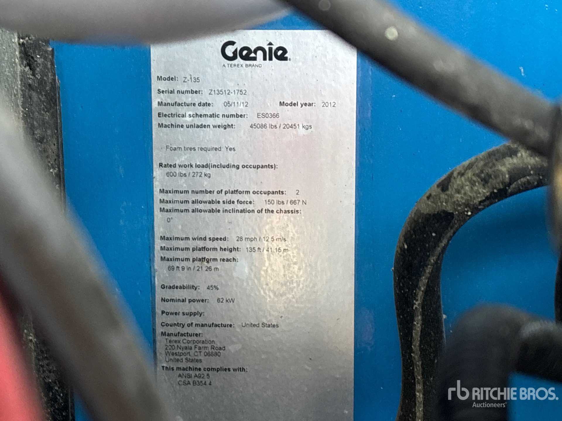 General Appearance with N.º de serie/VIN