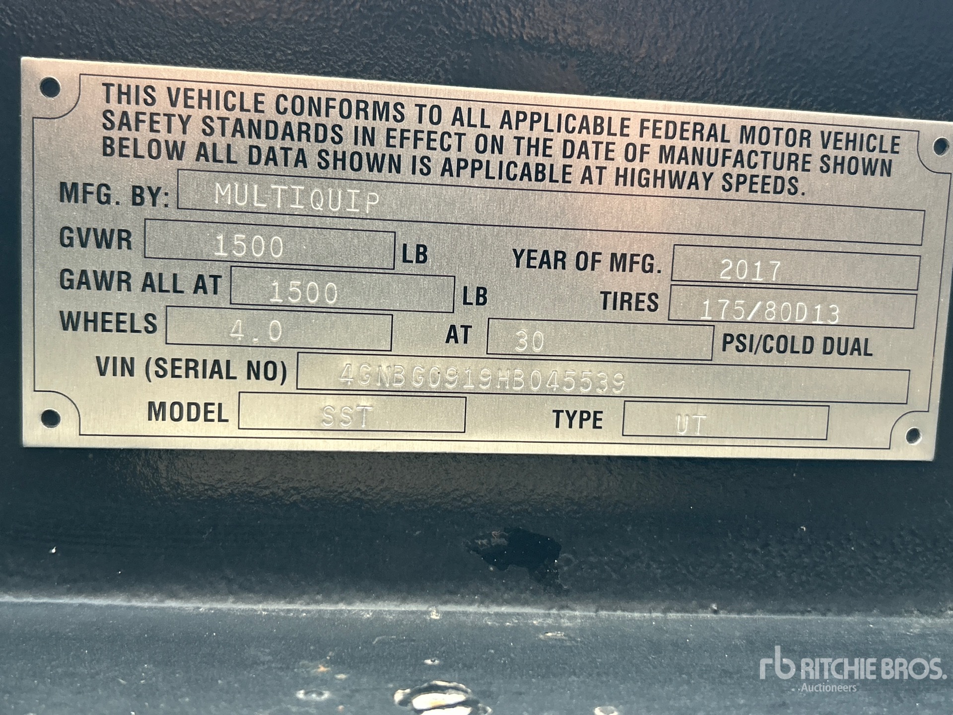 General Appearance with Serial Number / VIN