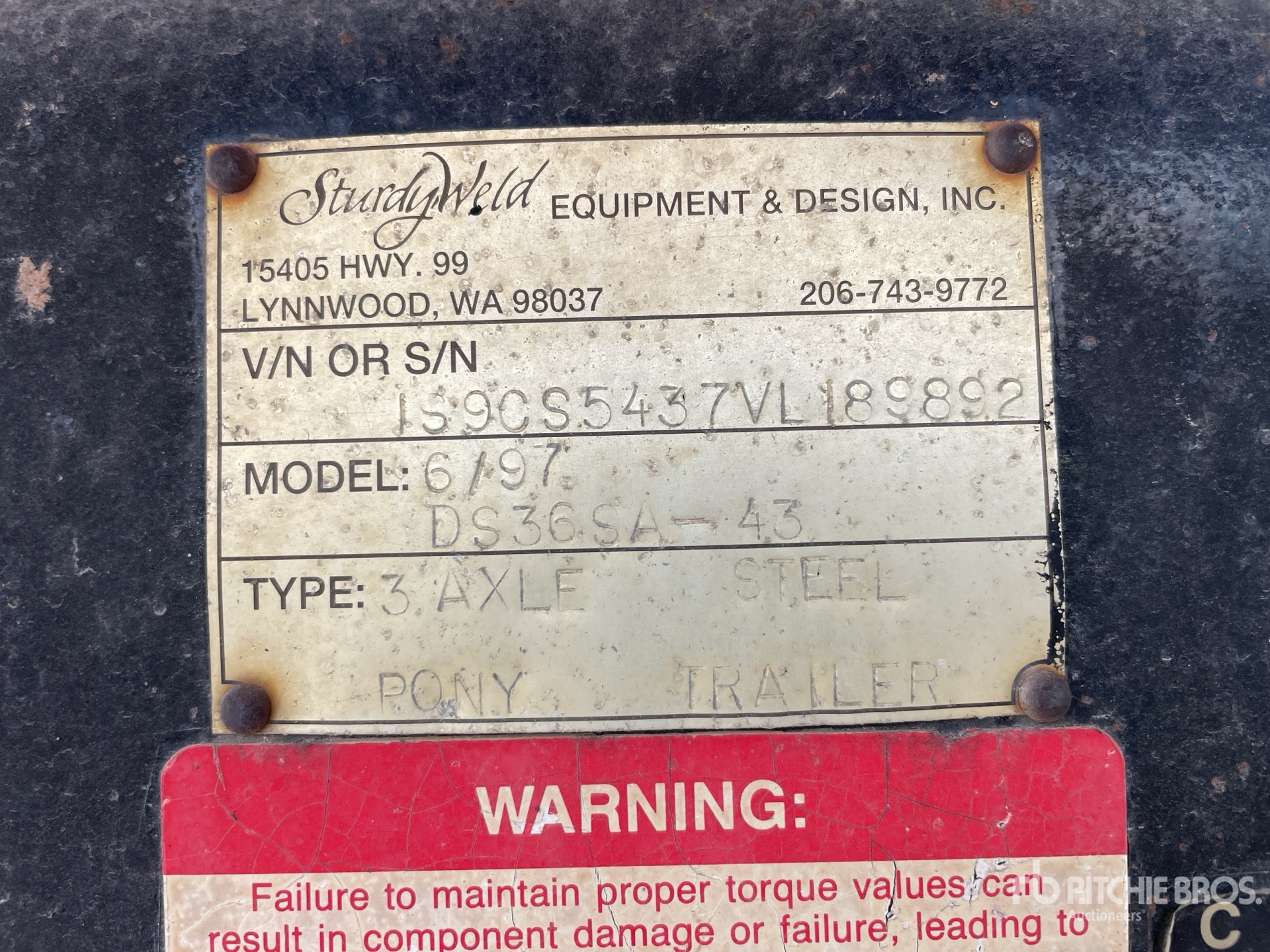 General Appearance with Serial Number / VIN