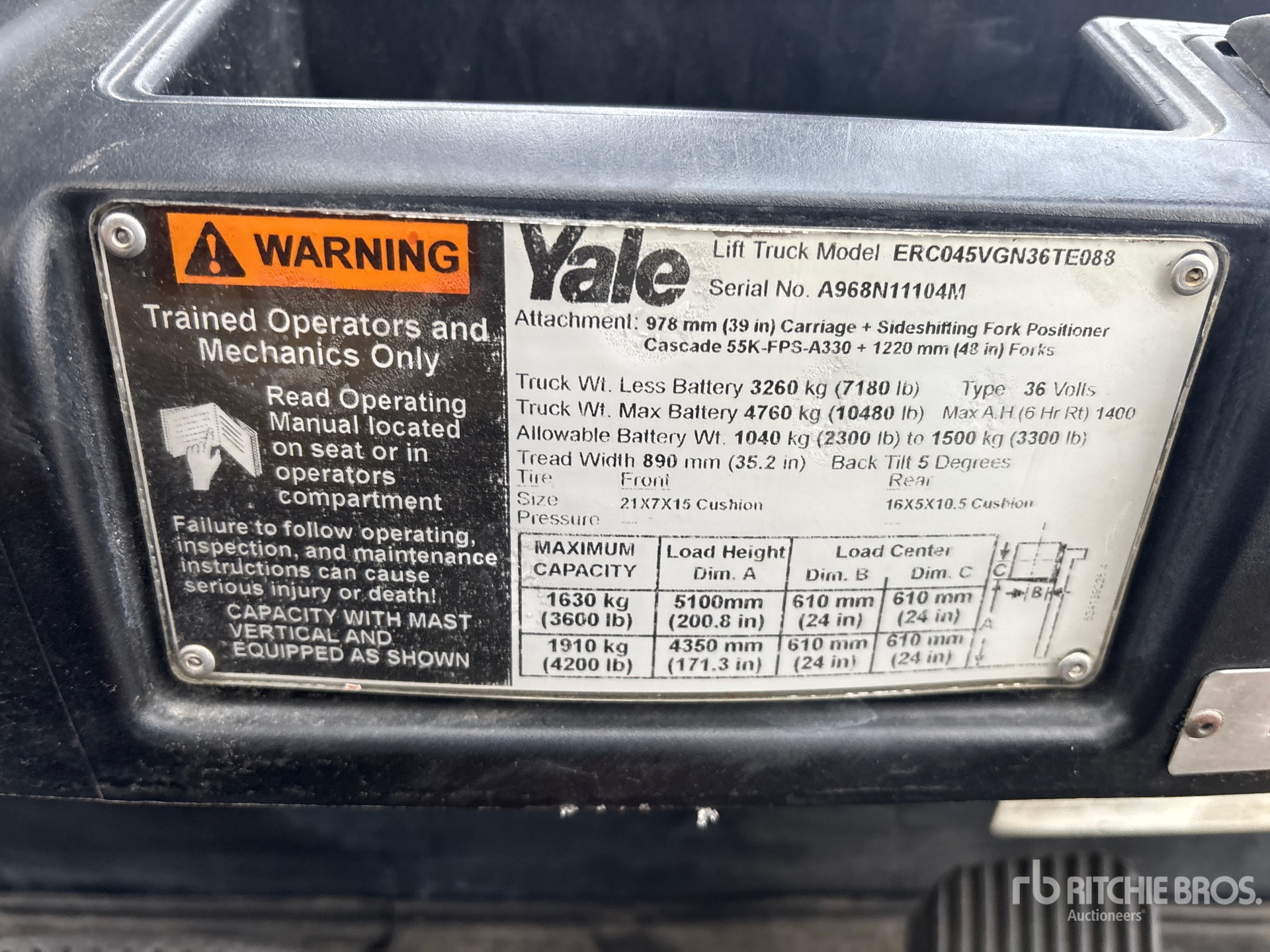 General Appearance with N.º de serie/VIN