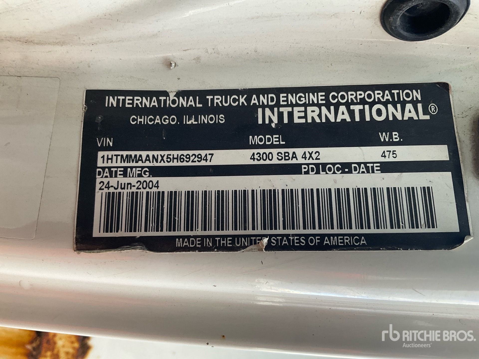 General Appearance with Numero seriale/numero d’identificazione del veicolo (VIN)