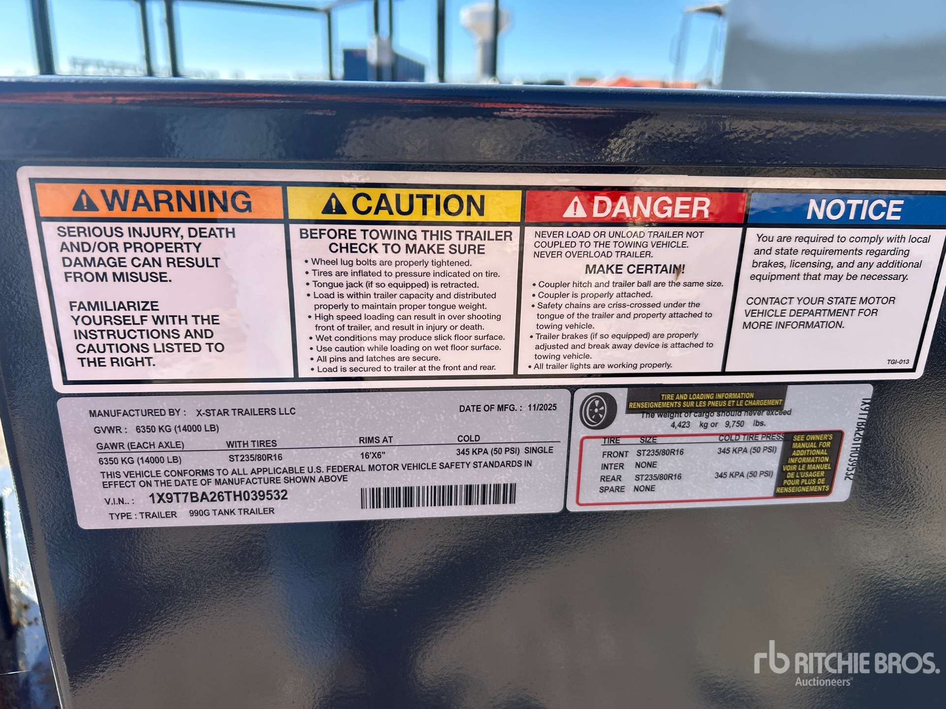 General Appearance with N.º de serie/VIN