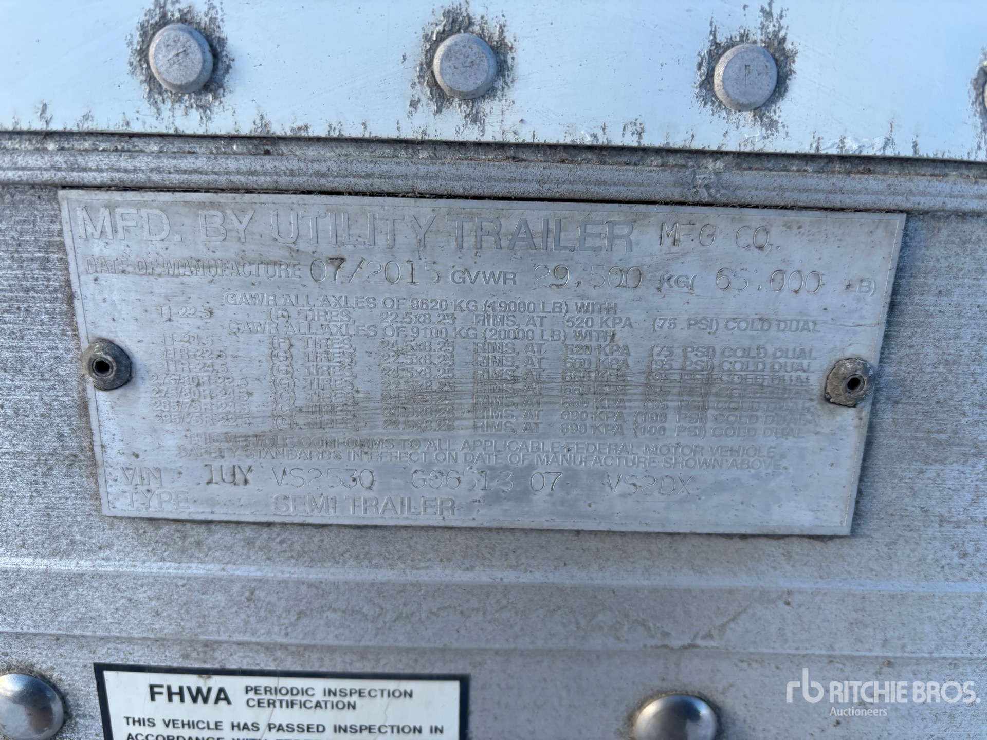 General Appearance with N.º de serie/VIN