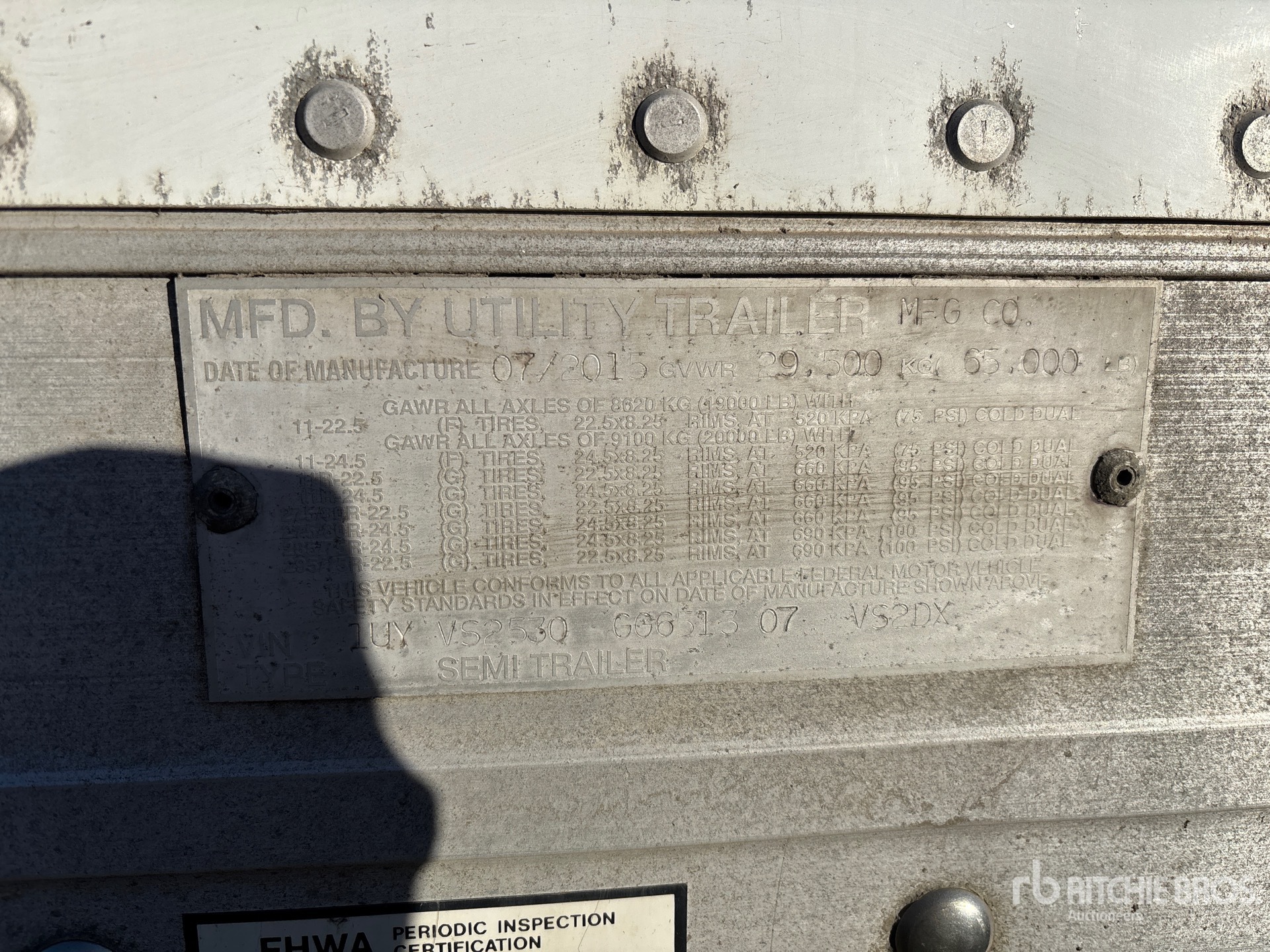 General Appearance with Serial Number / VIN