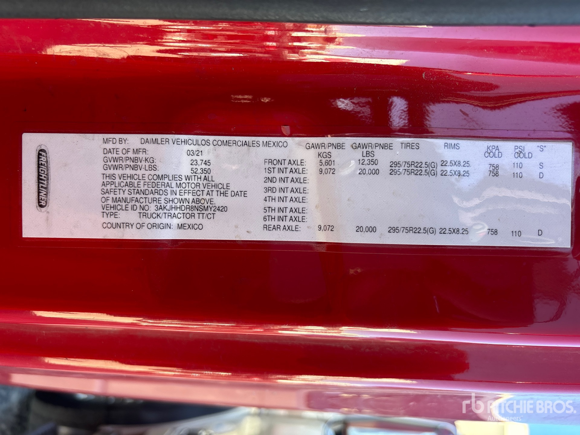 General Appearance with Serial Number / VIN