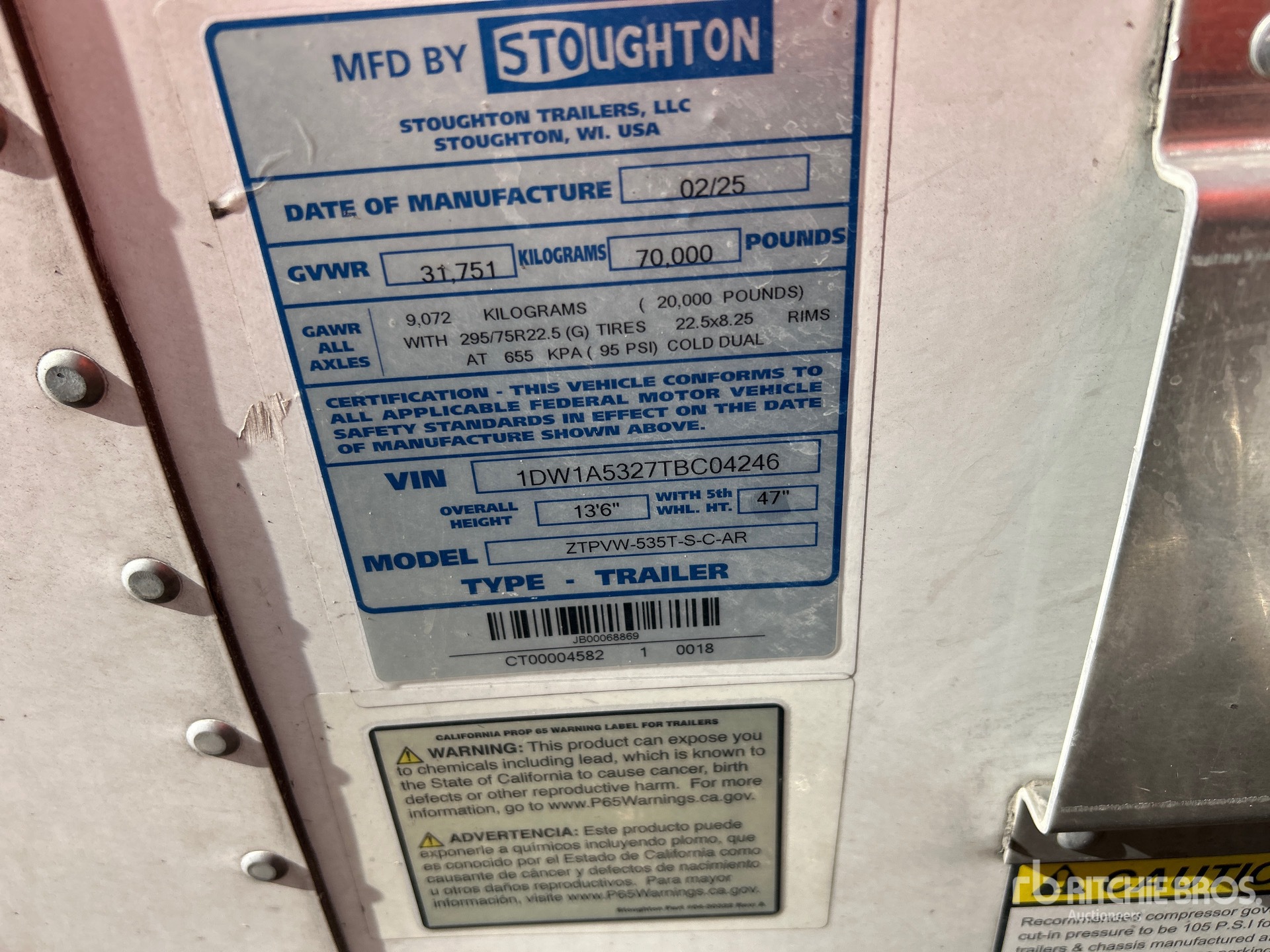 General Appearance with N.º de serie/VIN