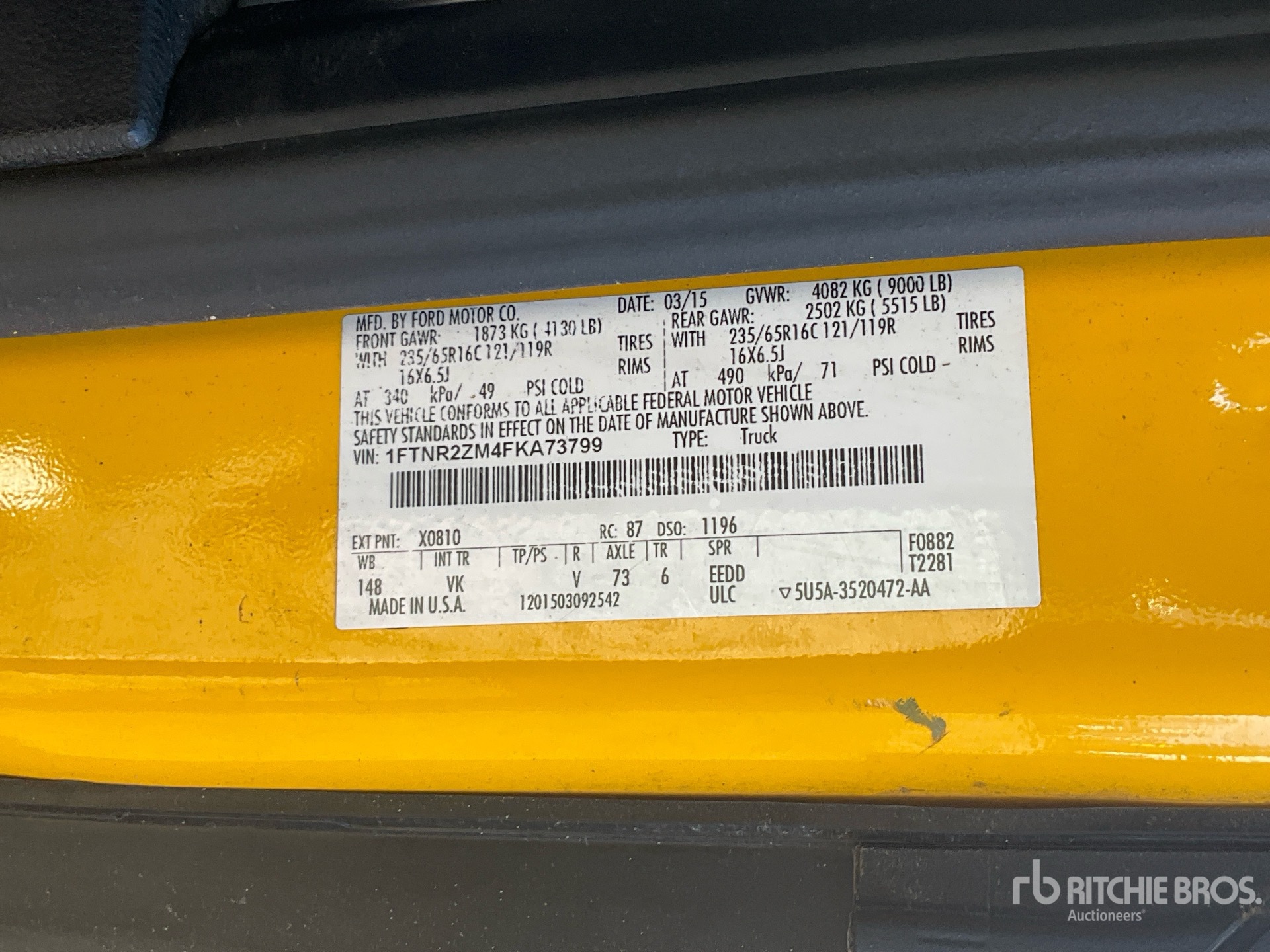 General Appearance with N.º de serie/VIN