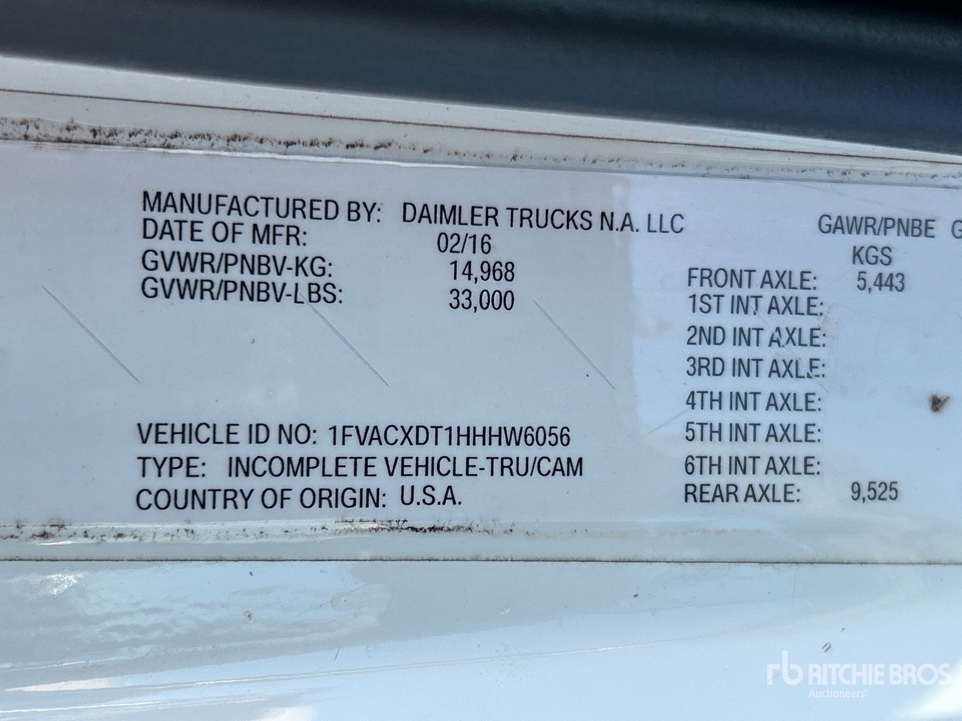 General Appearance with Serial Number / VIN