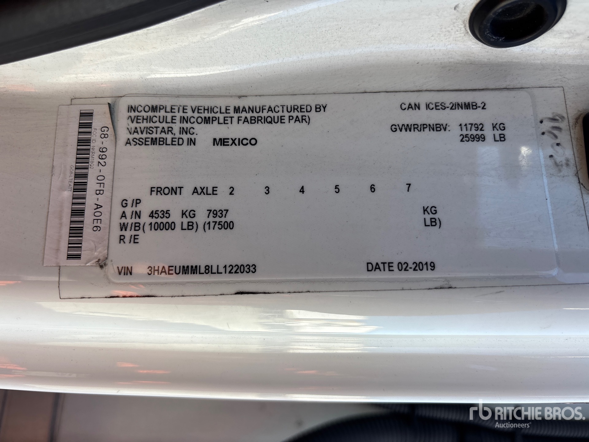 General Appearance with Serial Number / VIN