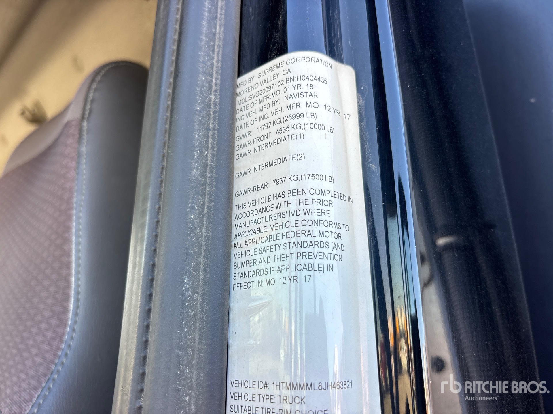 General Appearance with Serial Number / VIN