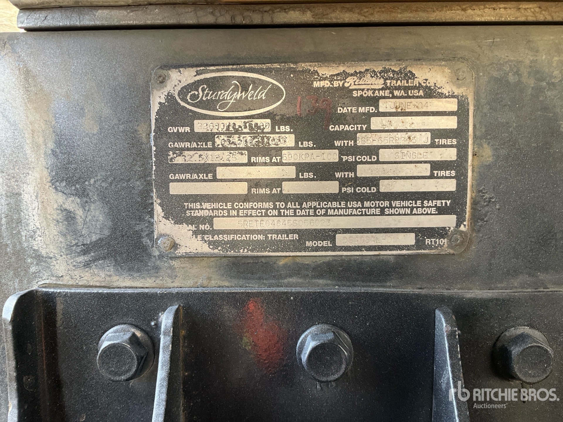 General Appearance with Numéro de série/Numéro d'identification du véhicule automobile