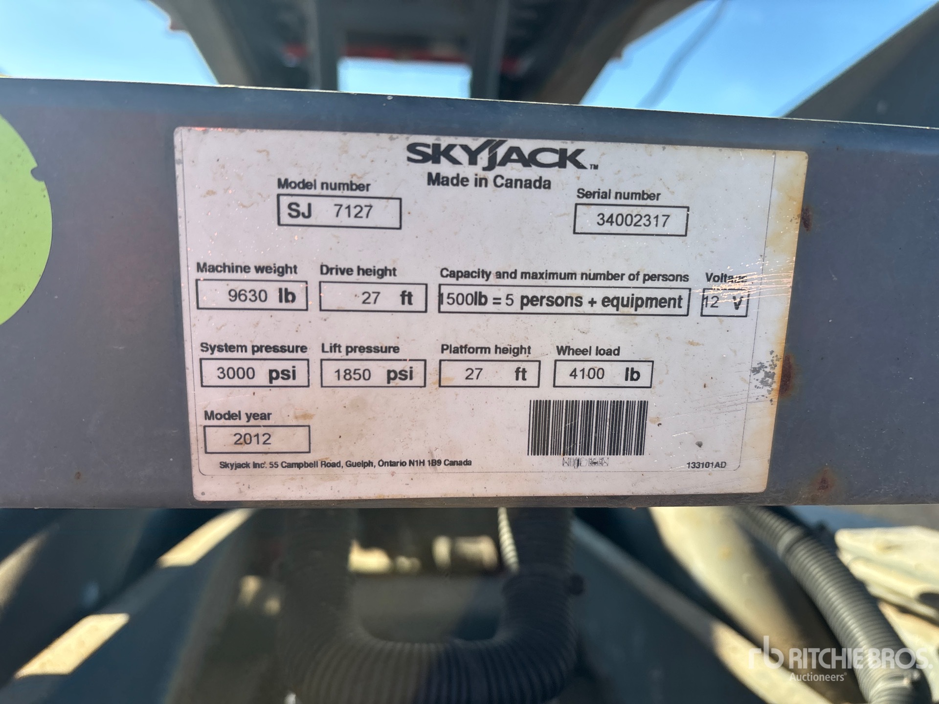 General Appearance with N.º de serie/VIN