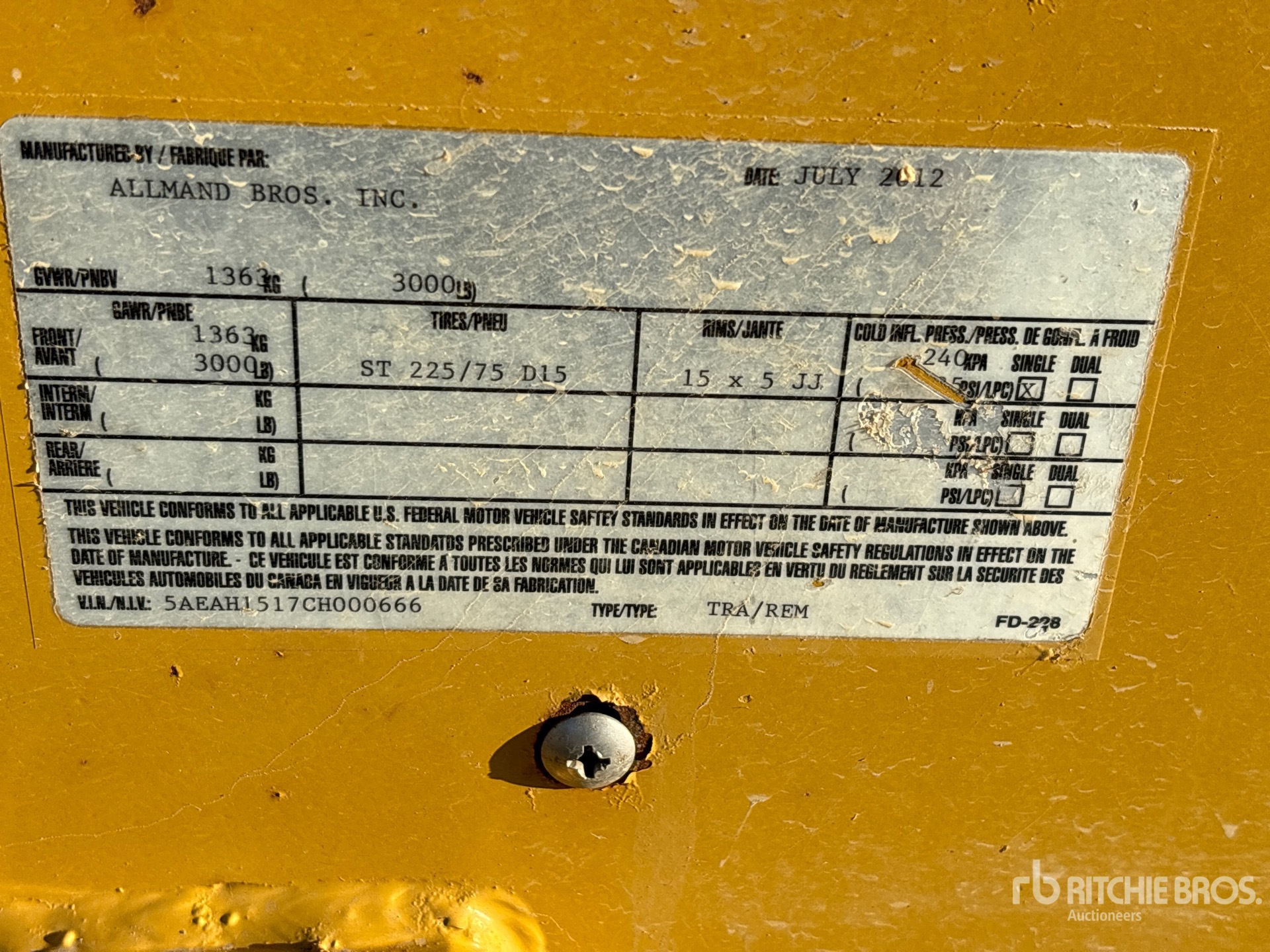 General Appearance with Serial Number / VIN