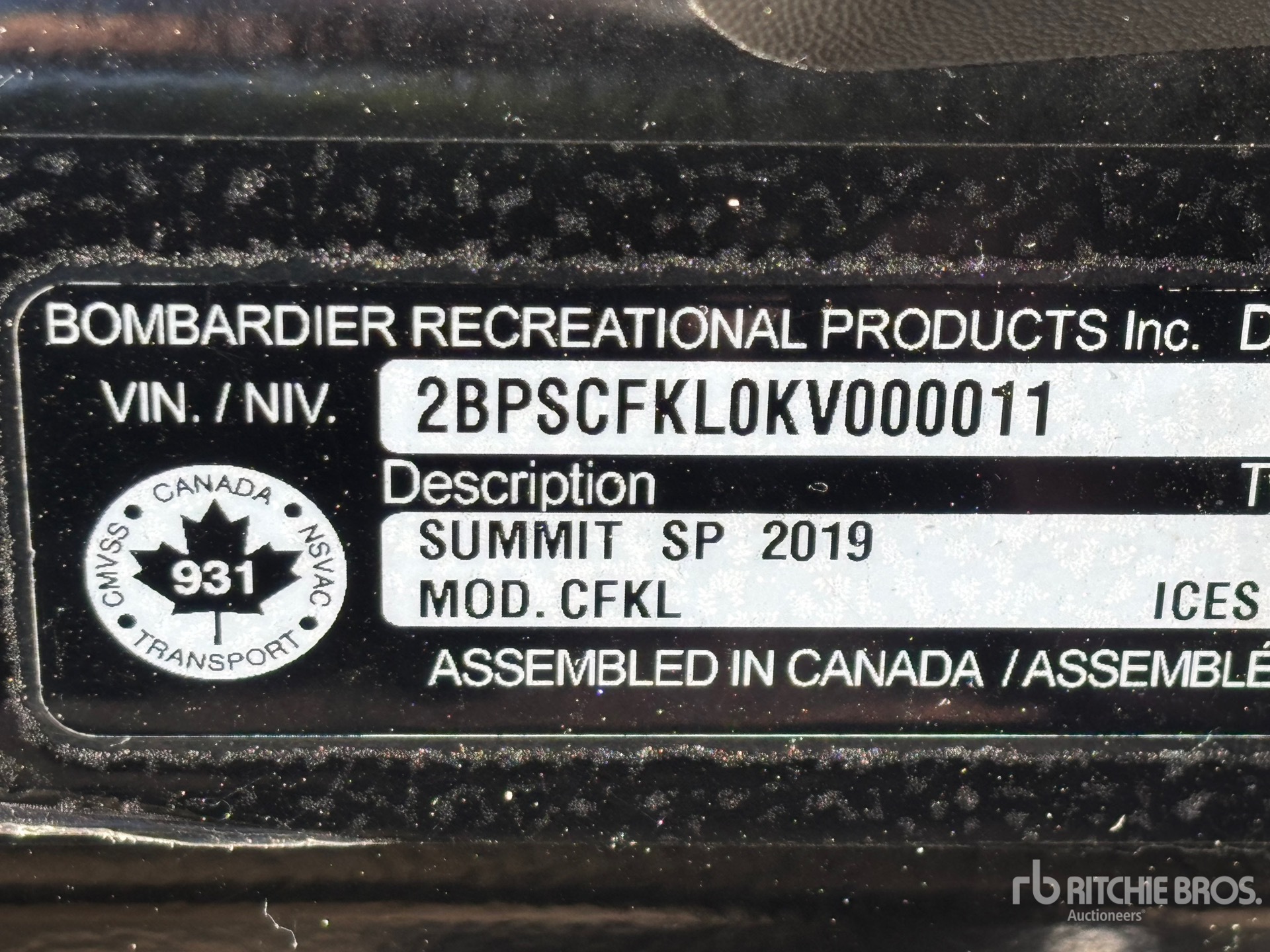 General Appearance with N.º de serie/VIN