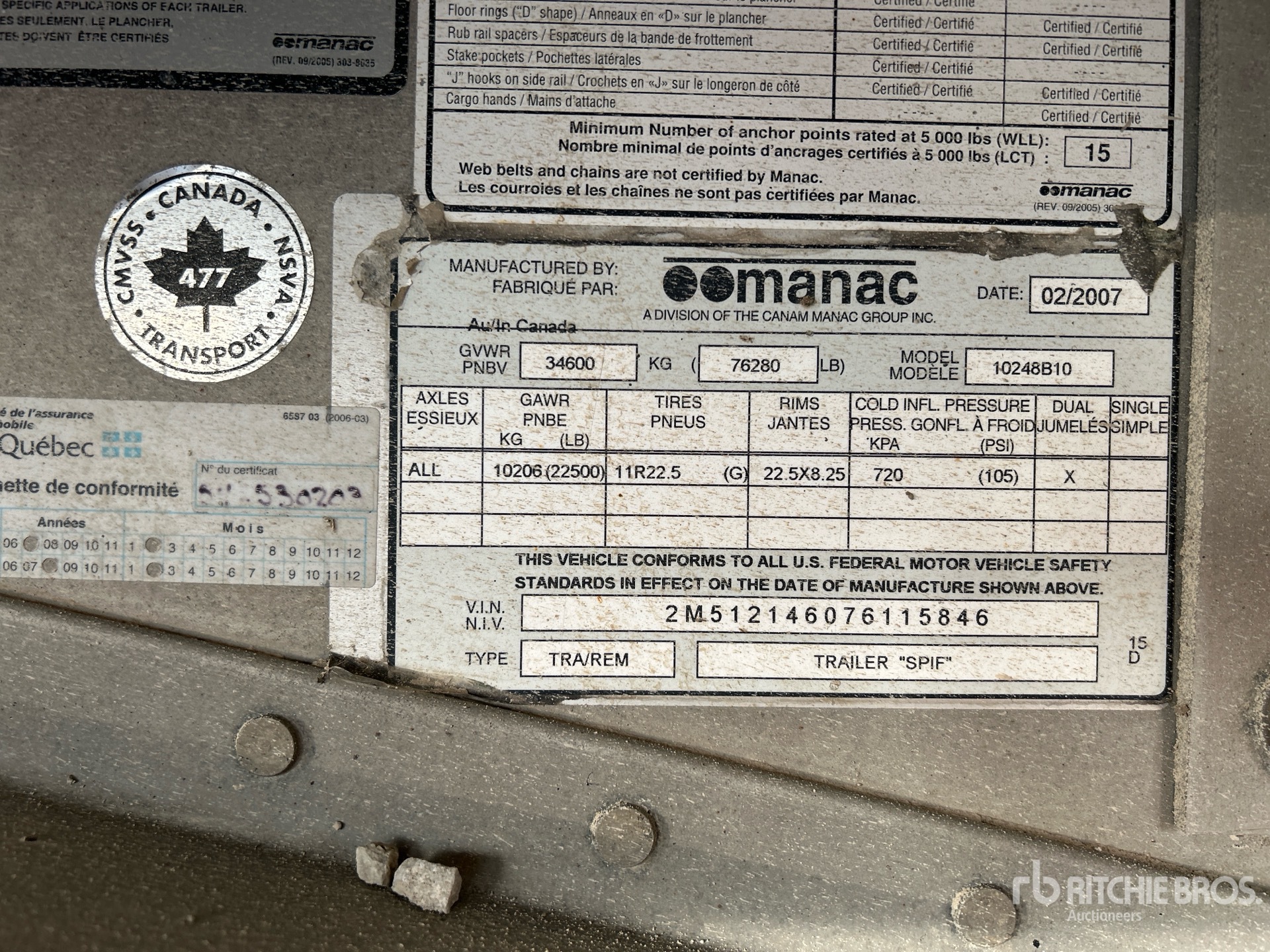 General Appearance with Serial Number / VIN