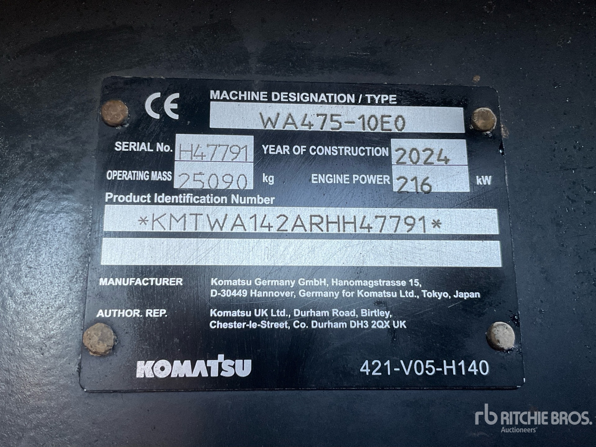 General Appearance with N.º de serie/VIN