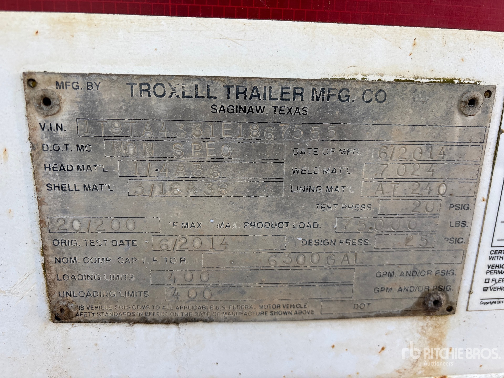 General Appearance with N.º de serie/VIN