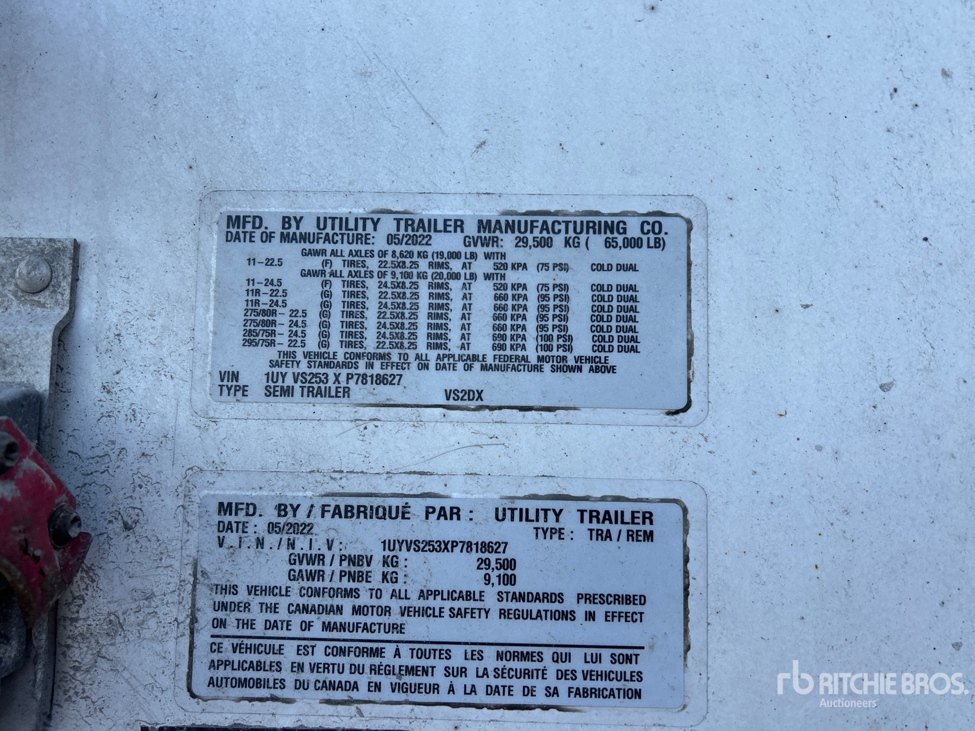 General Appearance with Serial Number / VIN