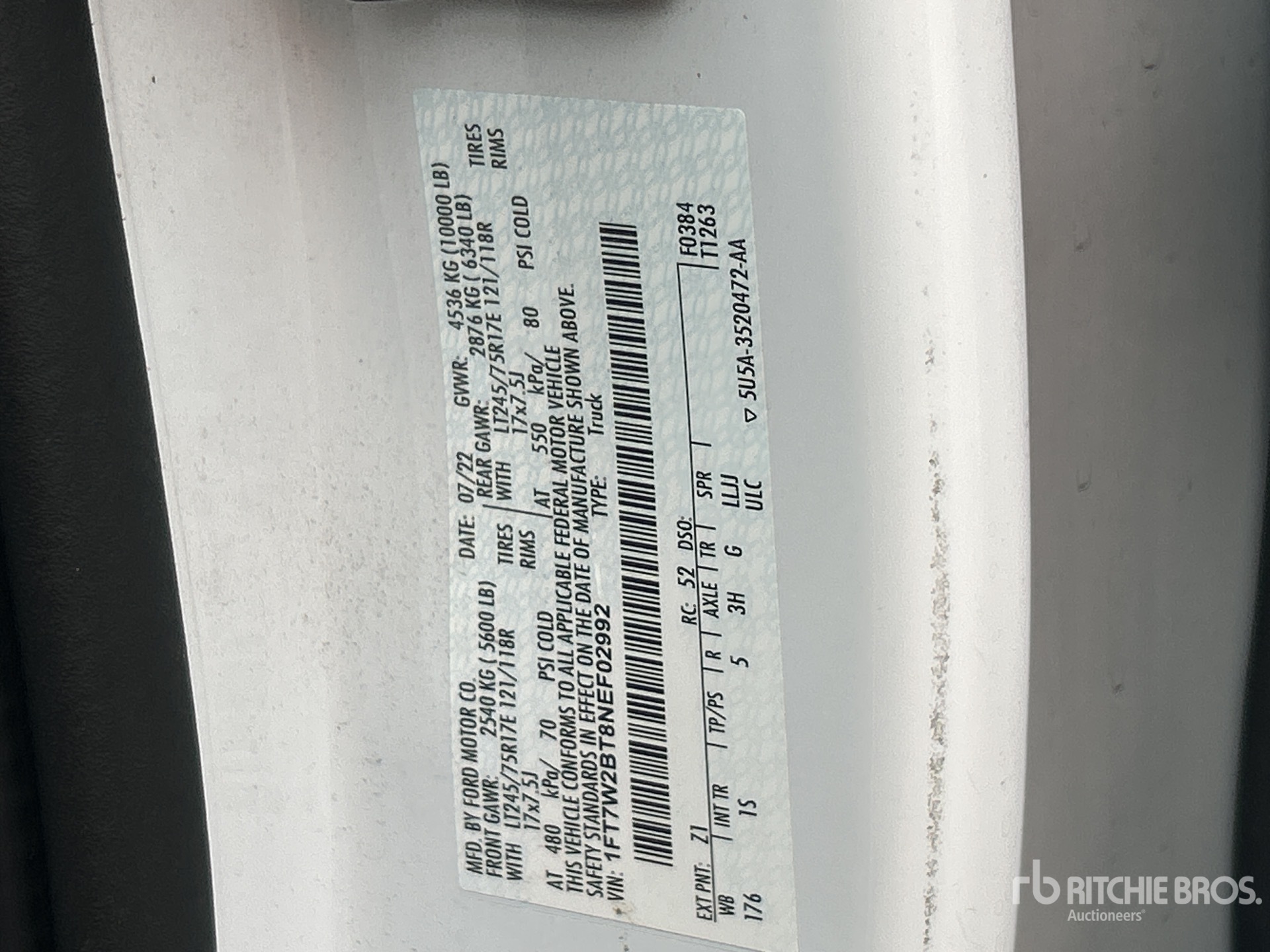 General Appearance with Numero seriale/numero d’identificazione del veicolo (VIN)