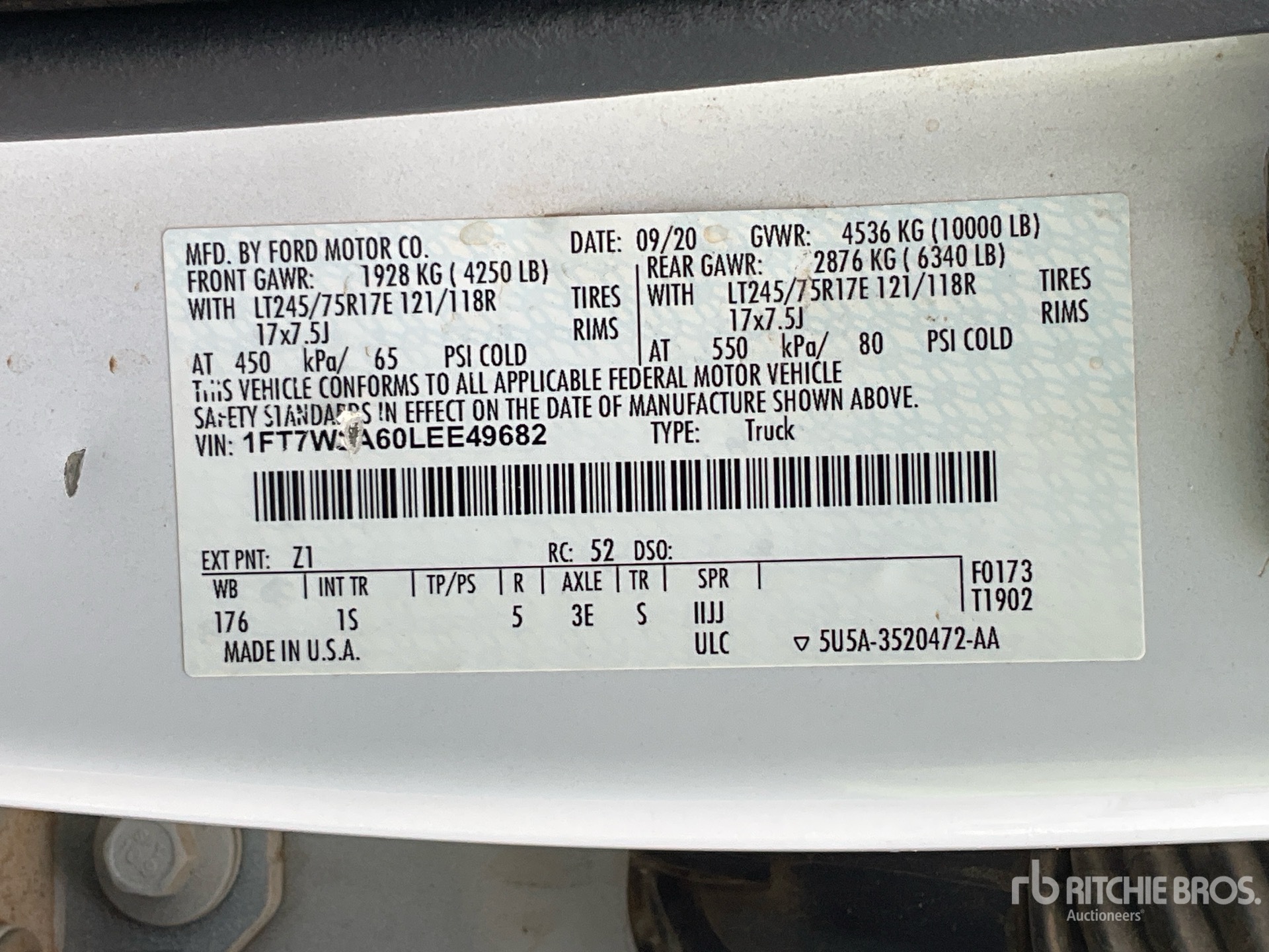 General Appearance with N.º de serie/VIN