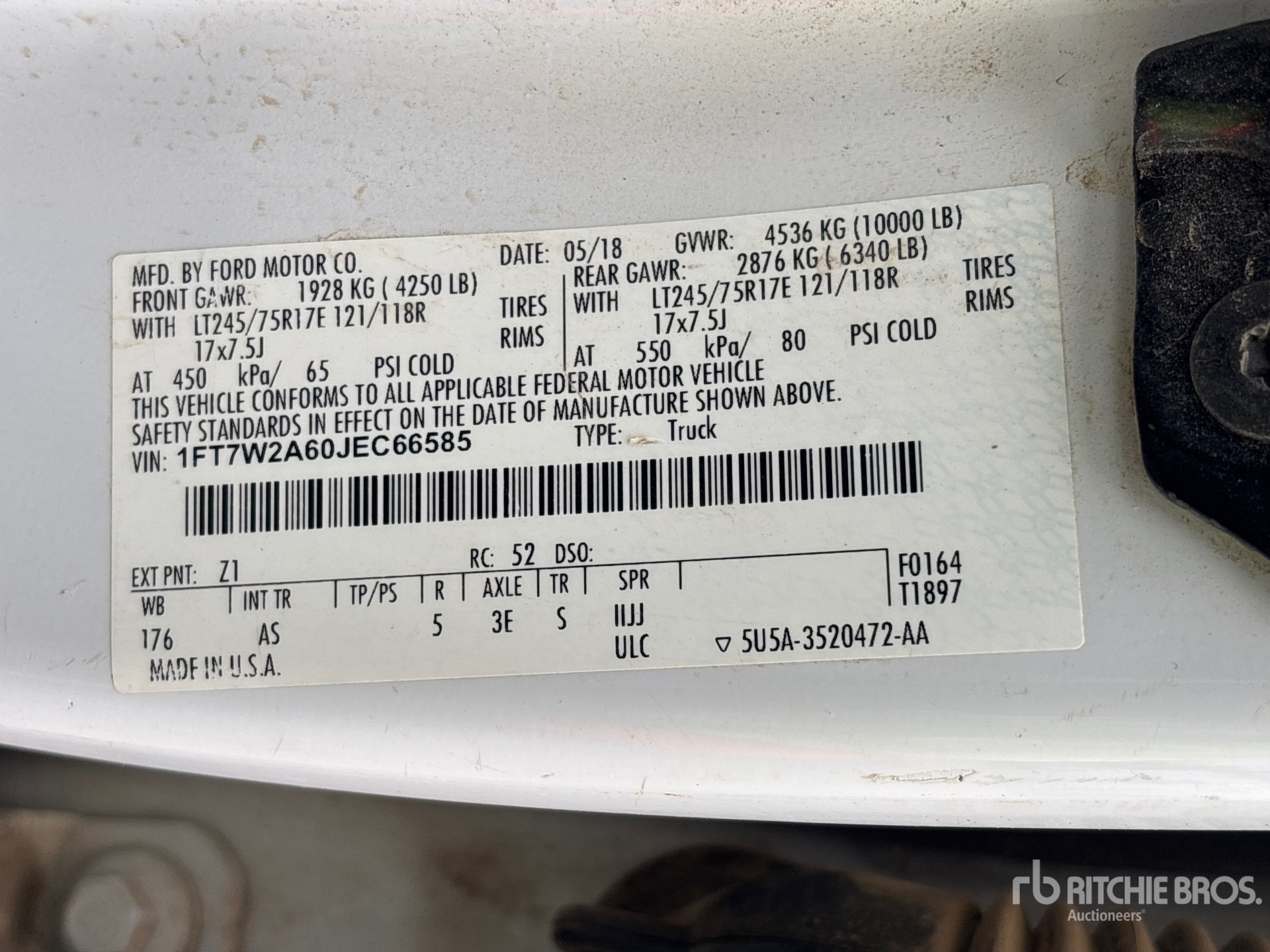 General Appearance with Serial Number / VIN