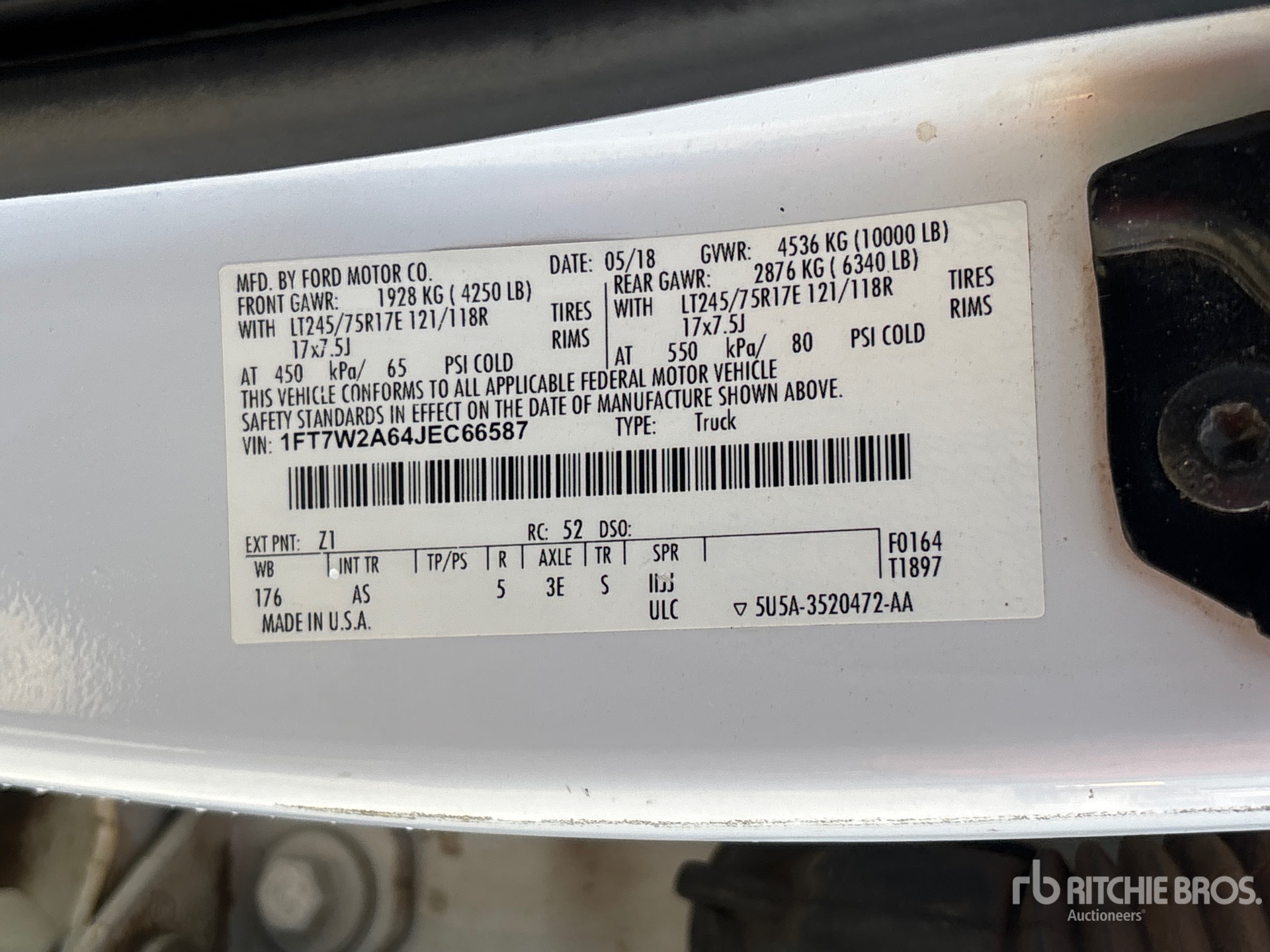 General Appearance with Serial Number / VIN