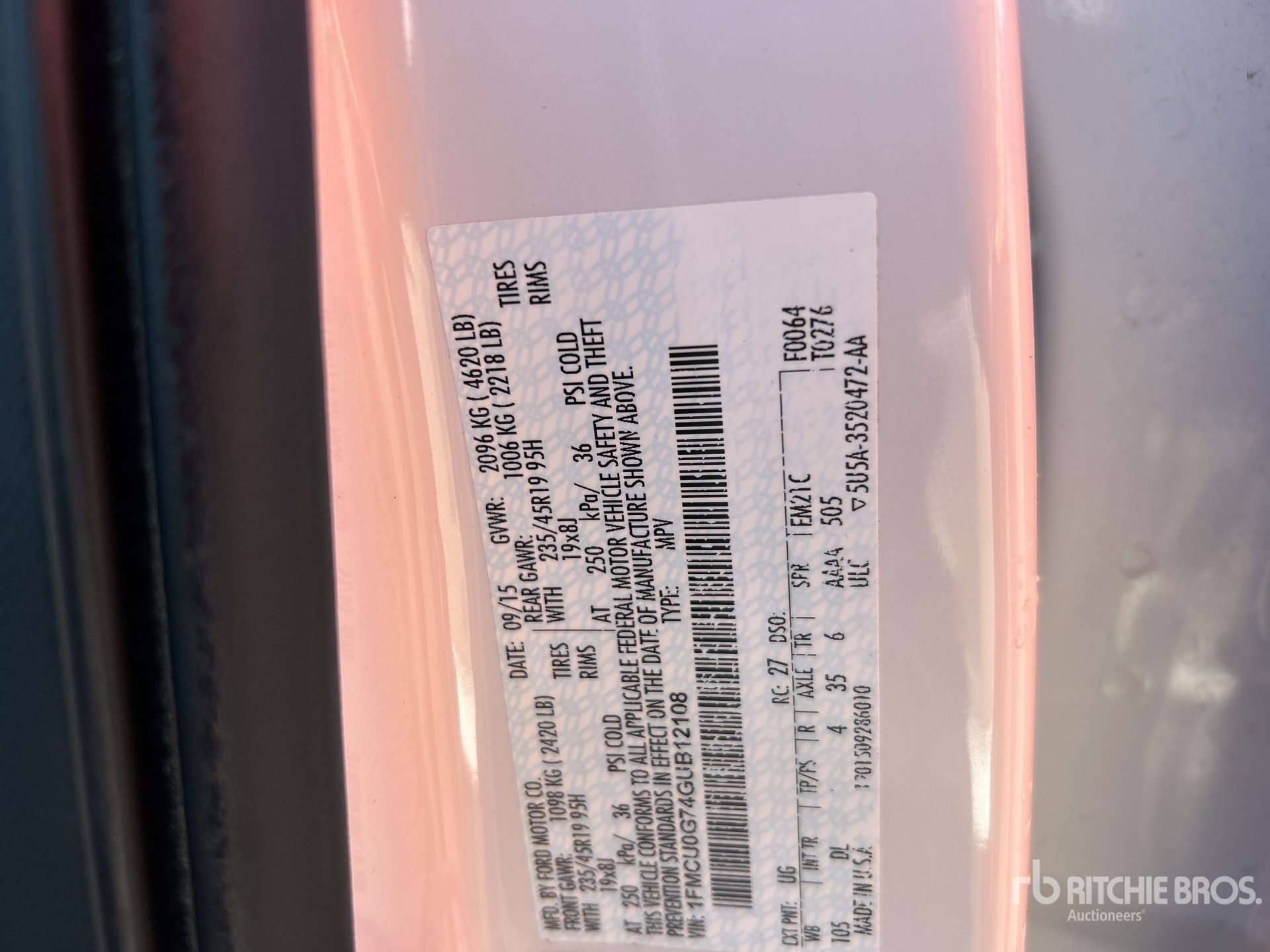 General Appearance with N.º de serie/VIN