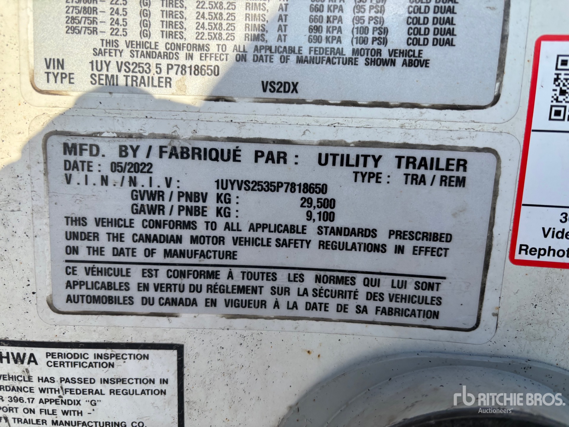 General Appearance with Serial Number / VIN