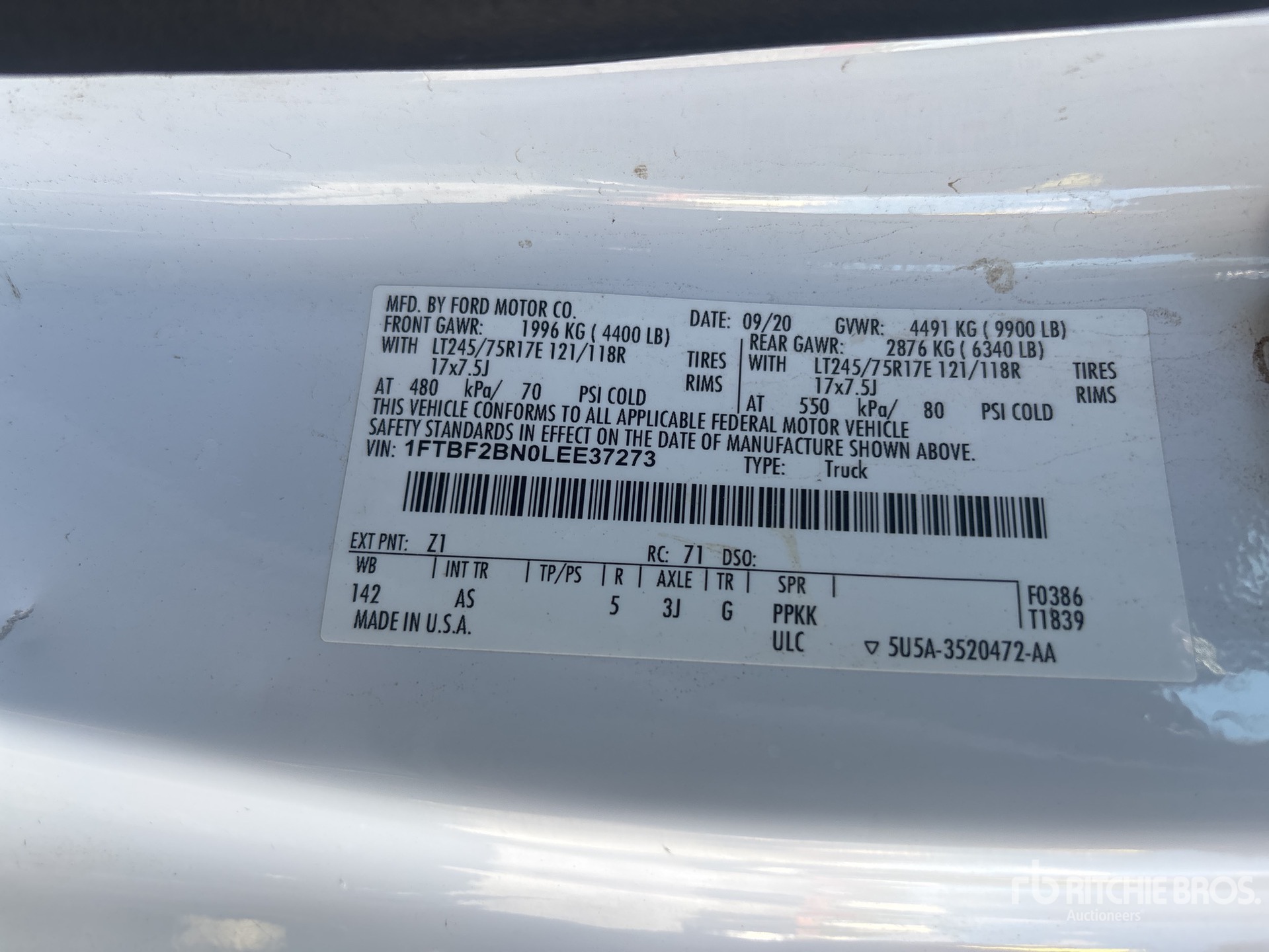 General Appearance with Numer seryjny/numer identyfikacyjny pojazdu