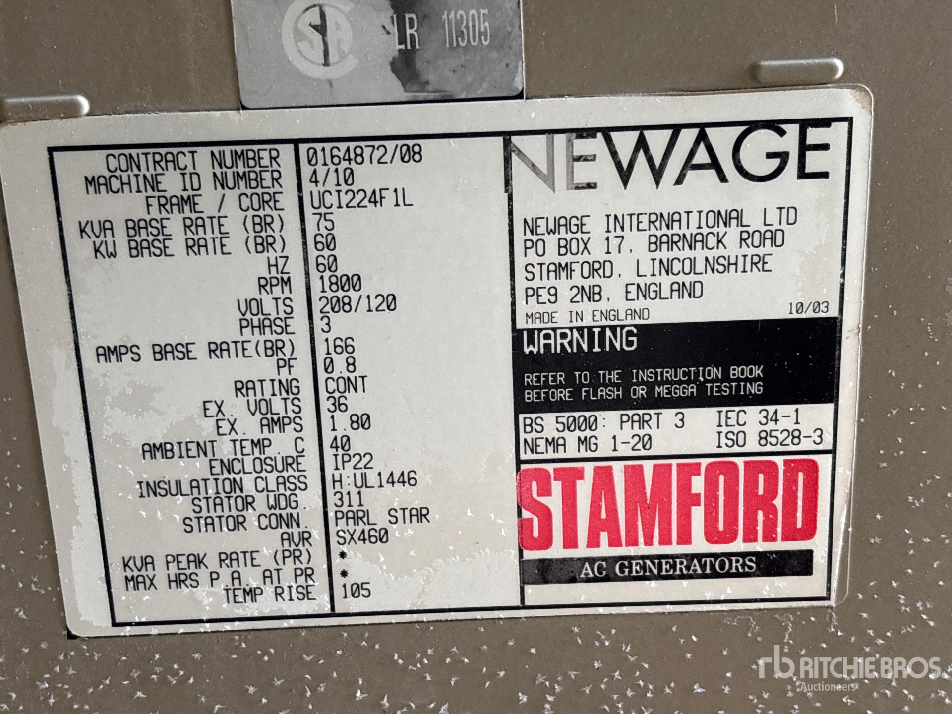 General Appearance with N.º de serie/VIN