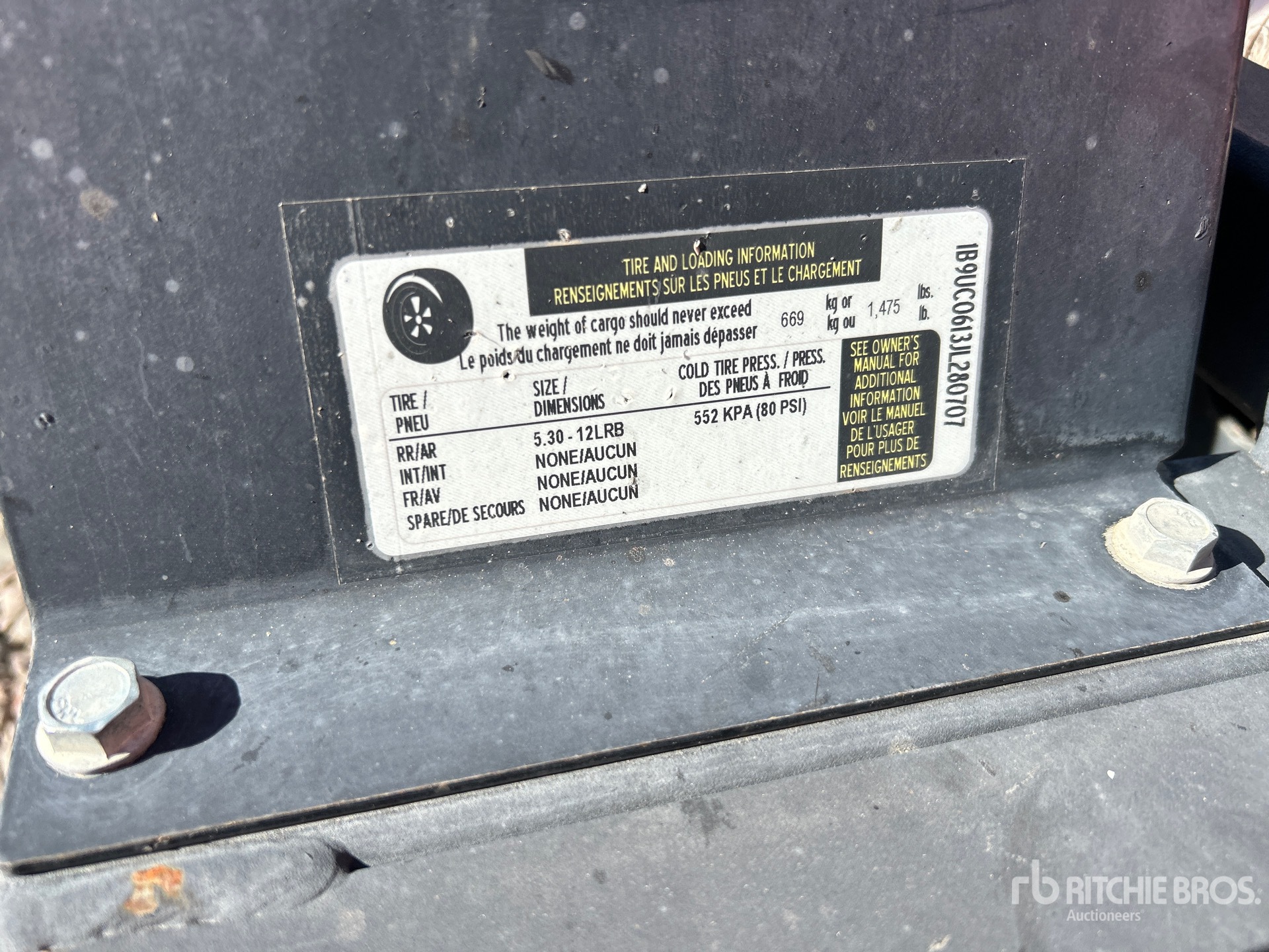 General Appearance with Serial Number / VIN