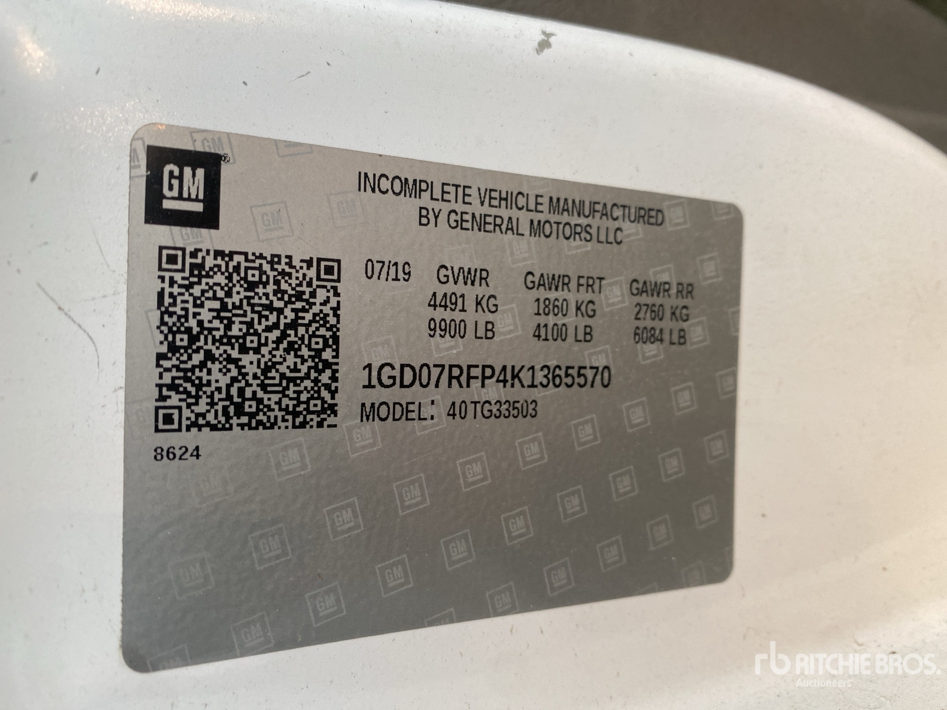 General Appearance with N.º de serie/VIN