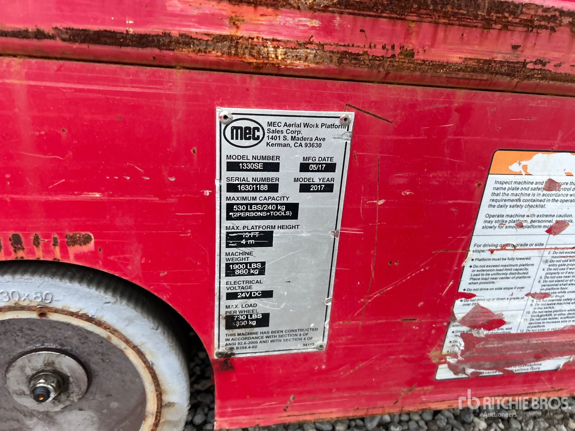 General Appearance with N.º de serie/VIN