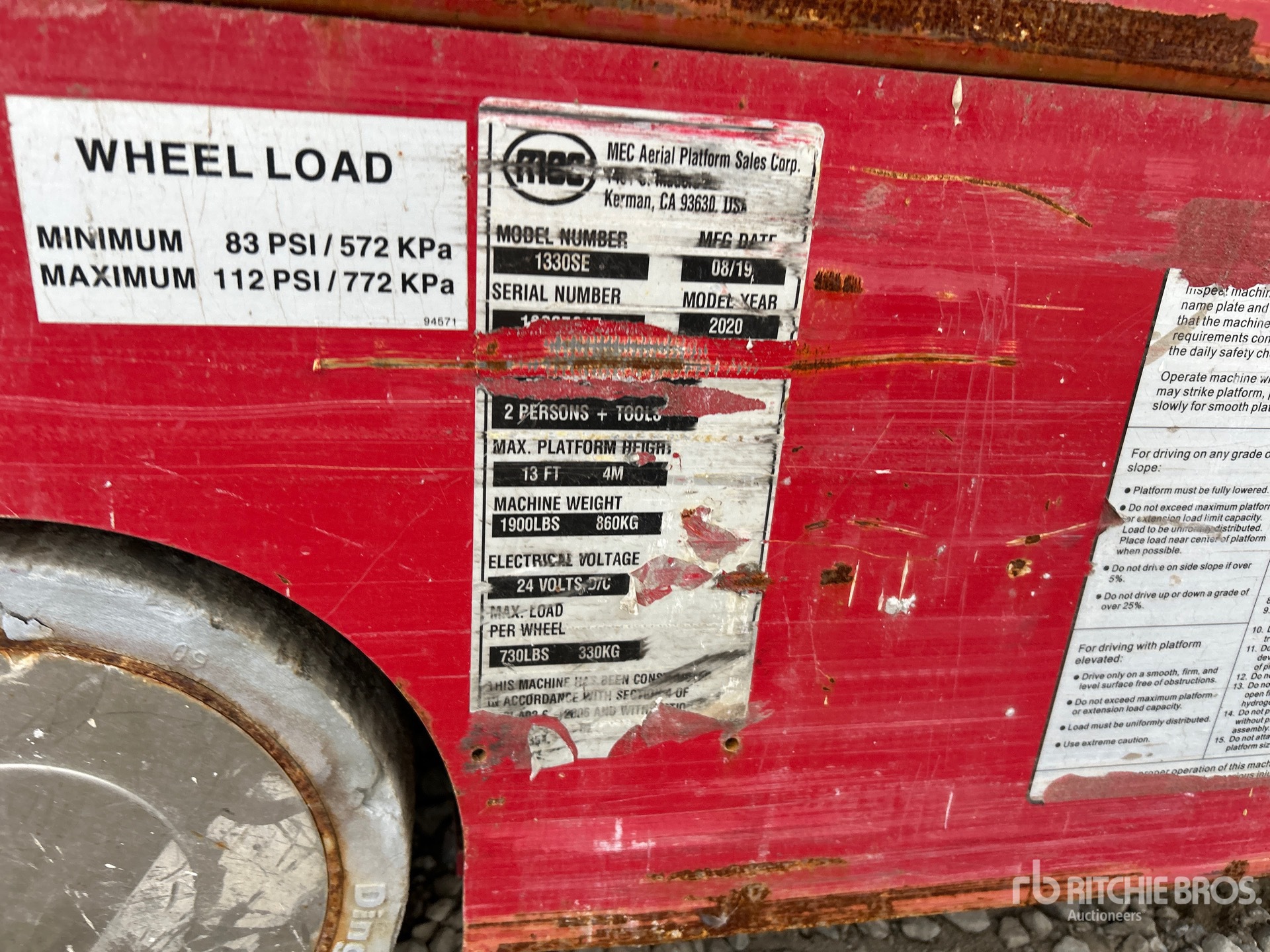 General Appearance with N.º de serie/VIN