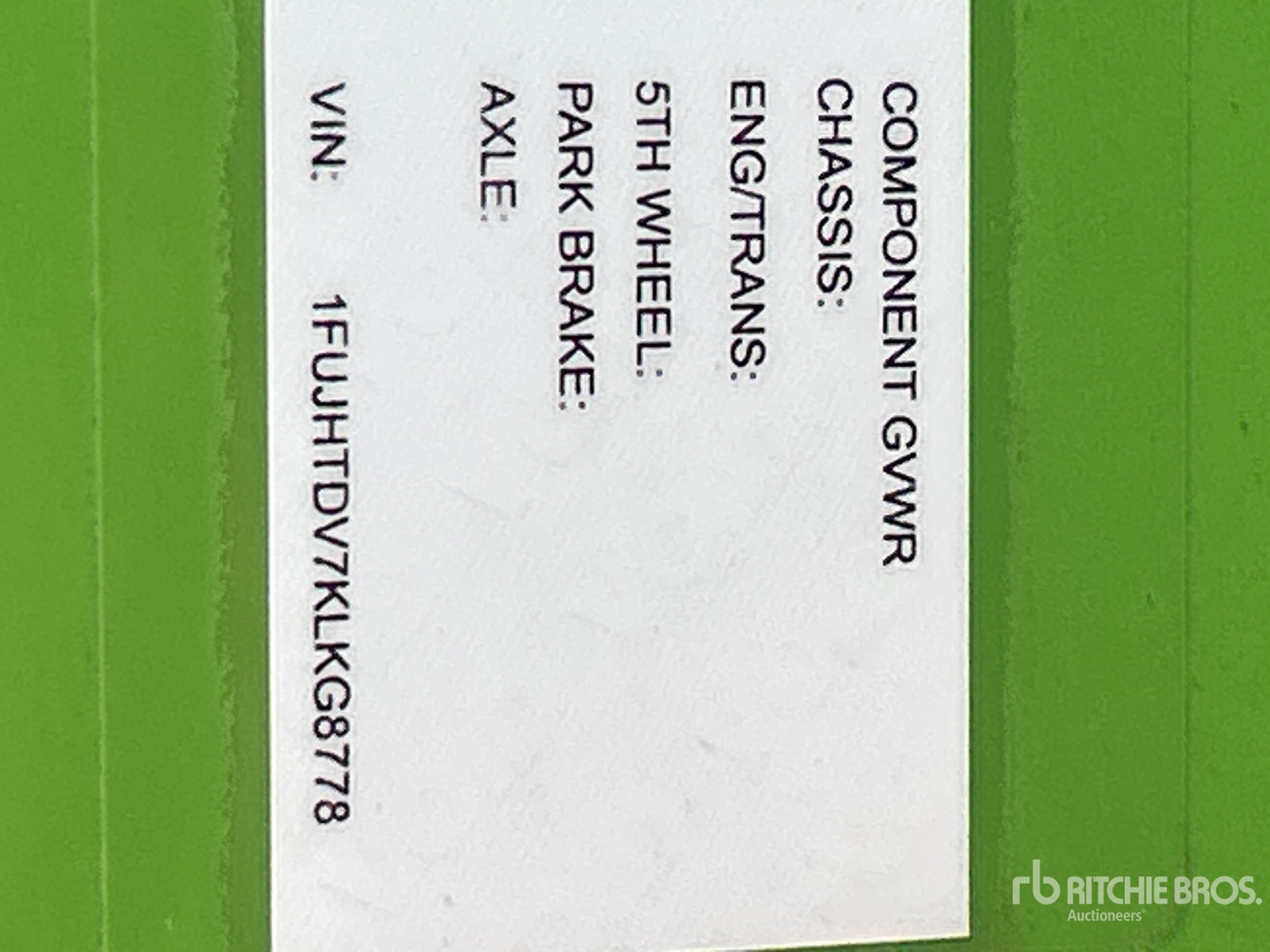 General Appearance with Numéro de série/Numéro d'identification du véhicule automobile