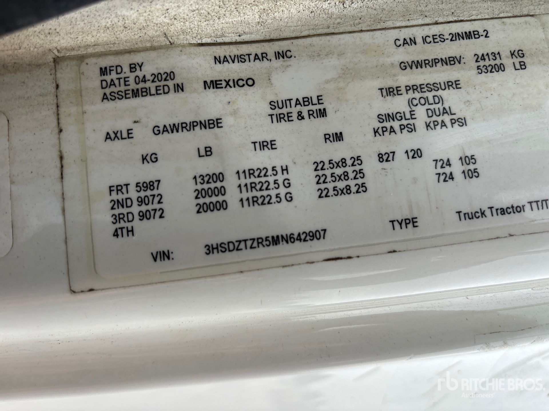 General Appearance with Serial Number / VIN