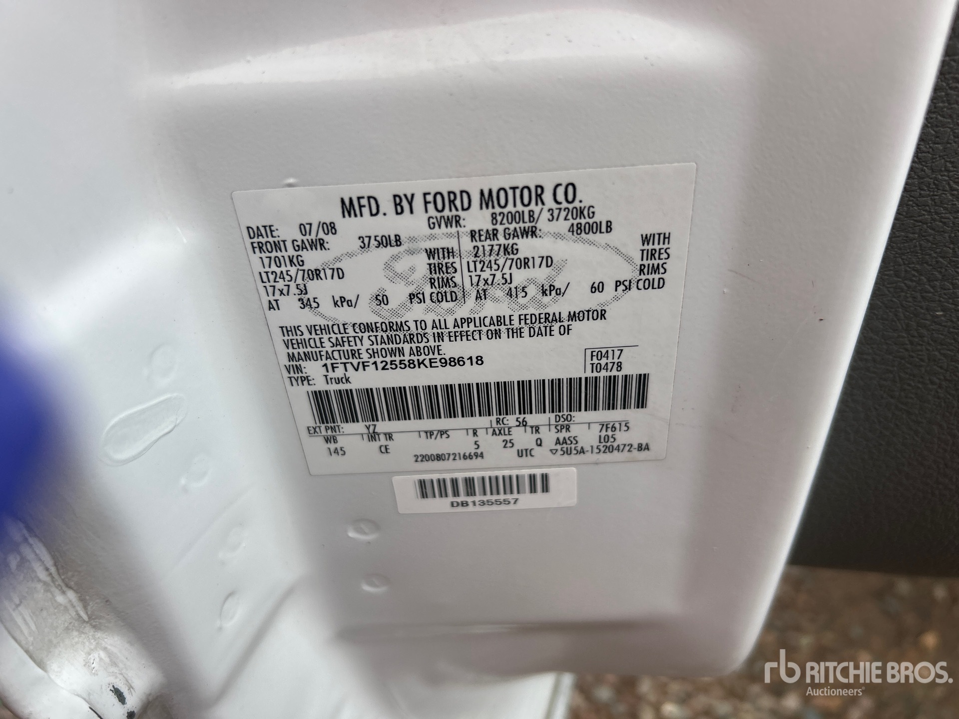 General Appearance with N.º de serie/VIN