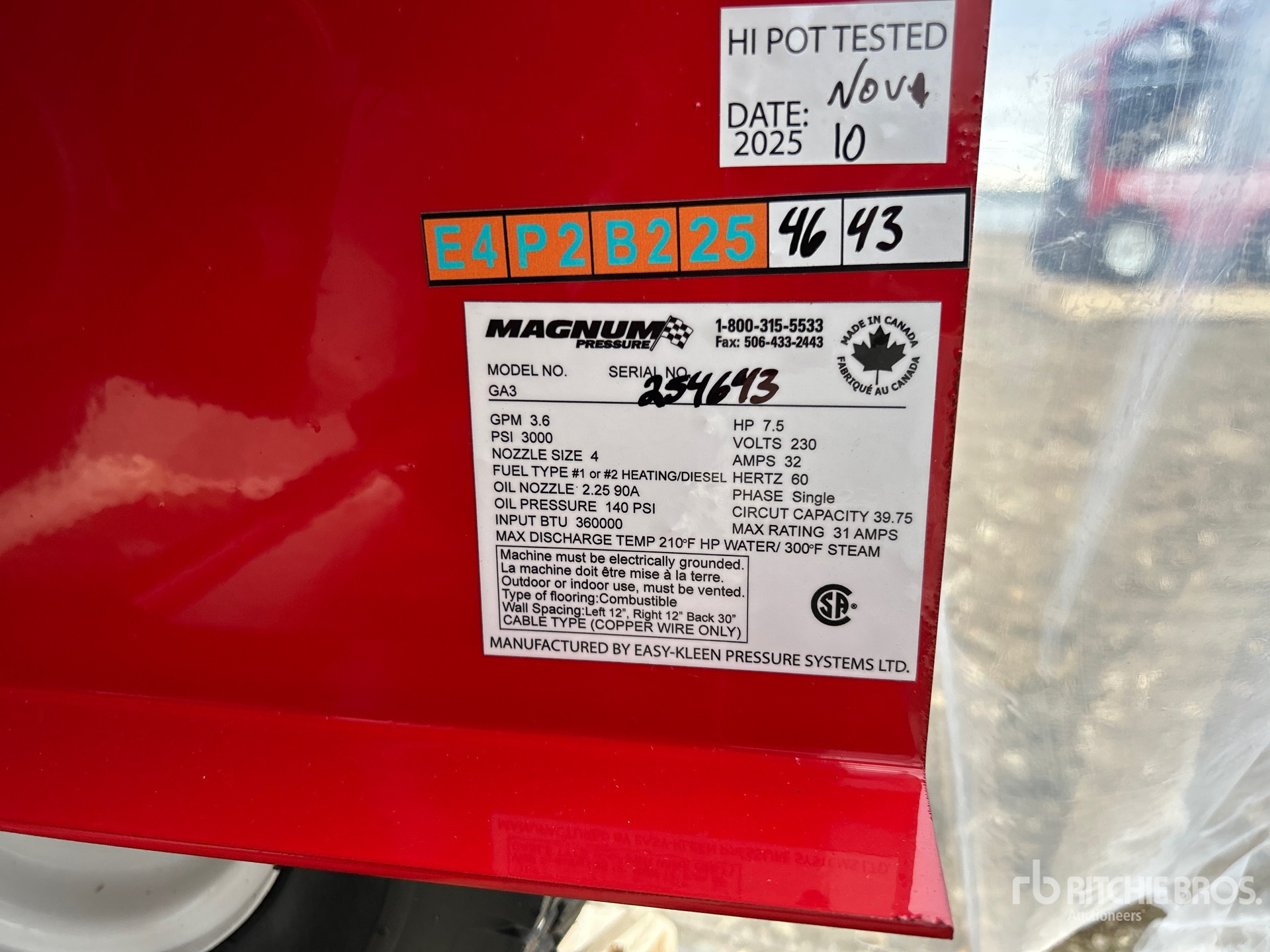 General Appearance with N.º de serie/VIN