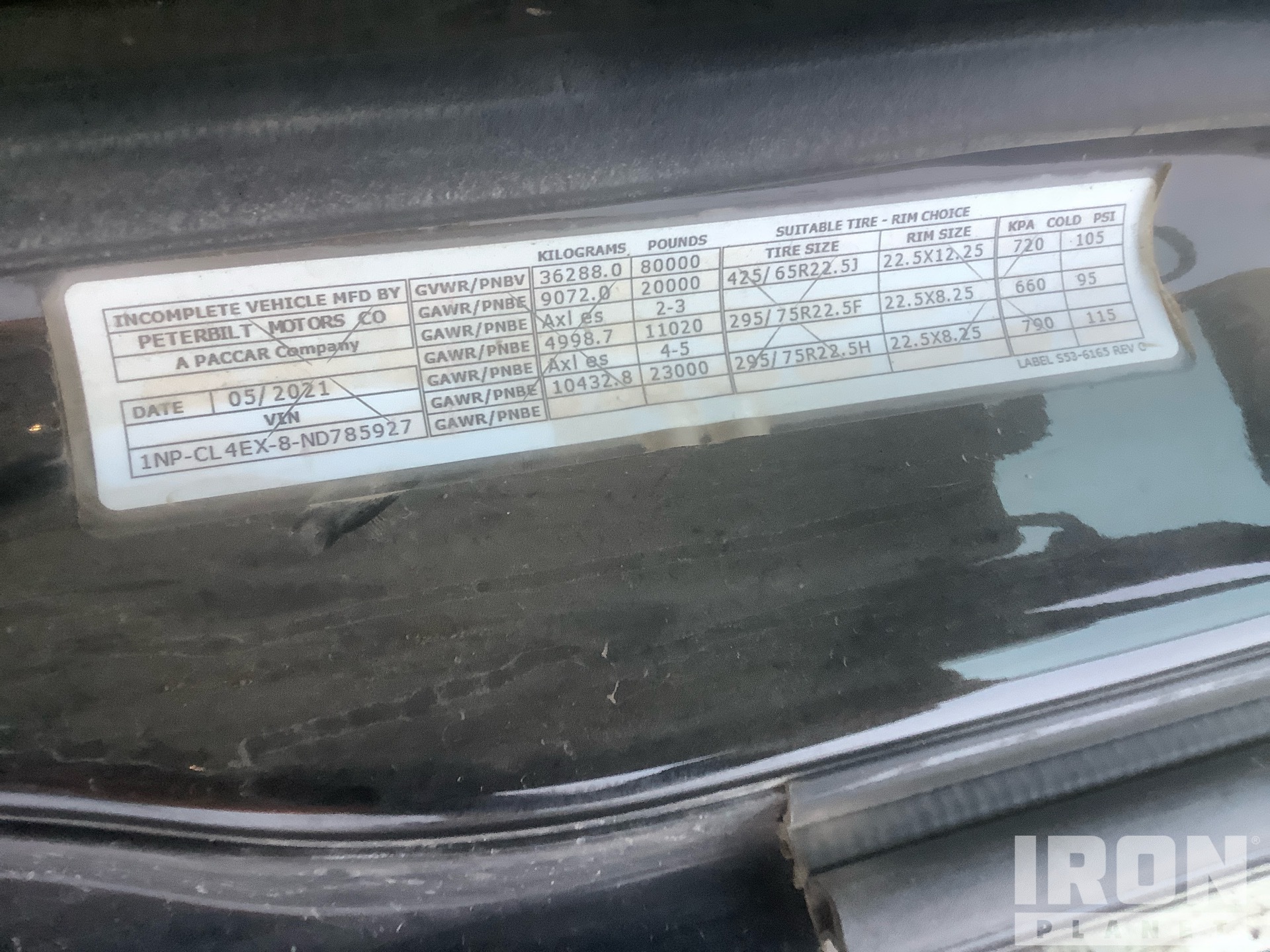 General Appearance with Serial Number / VIN