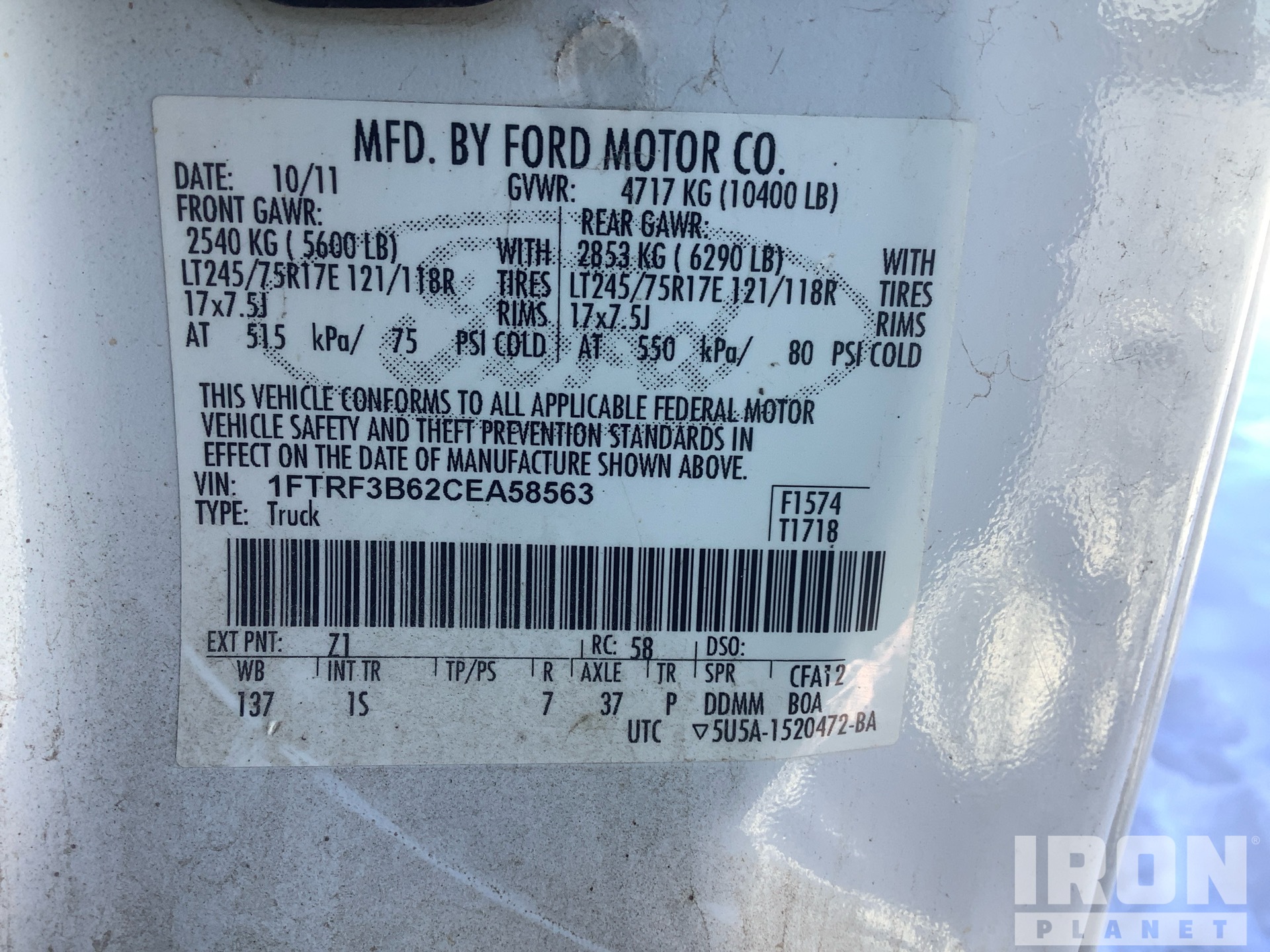 General Appearance with Serial Number / VIN