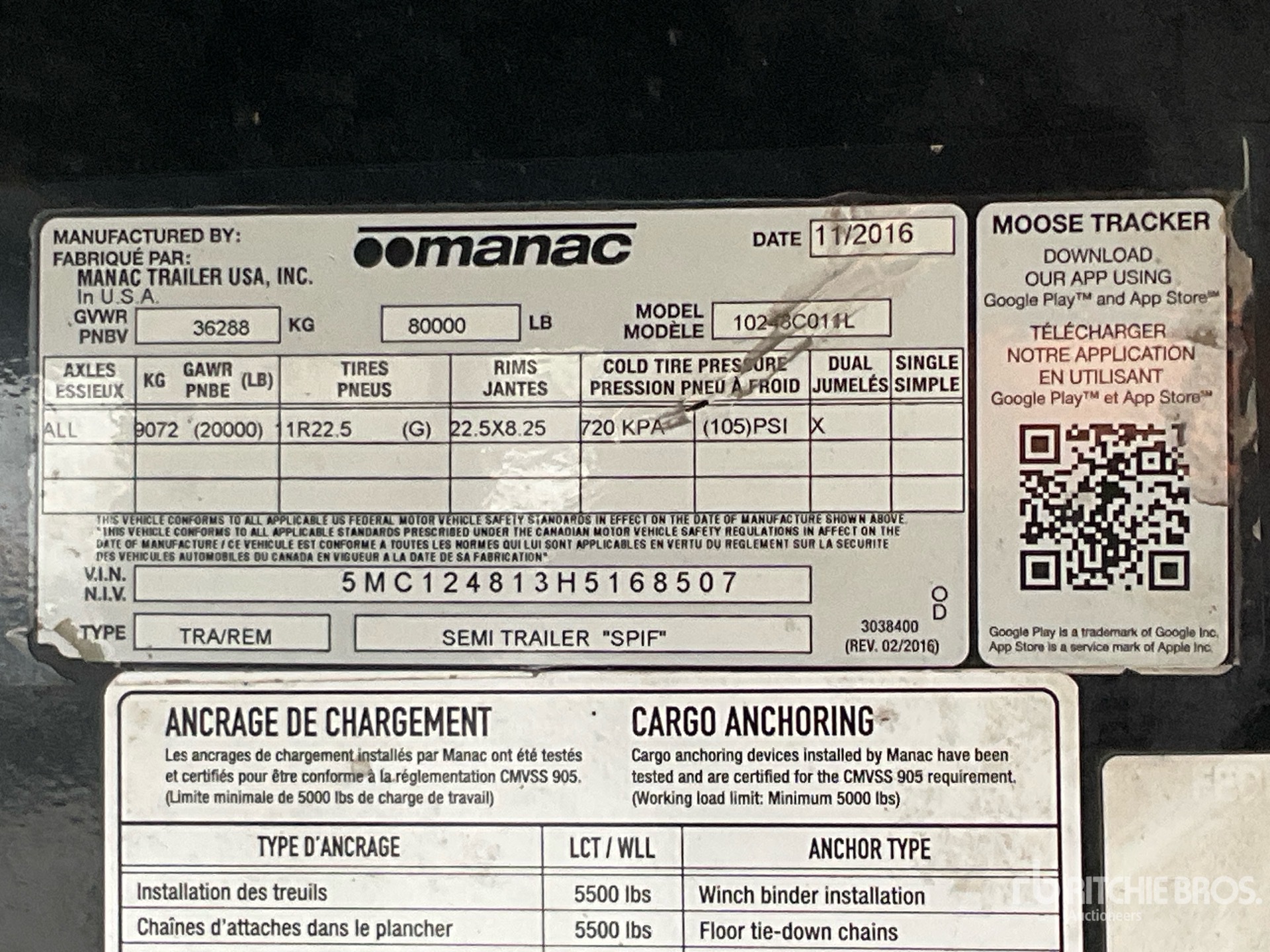 General Appearance with Serial Number / VIN