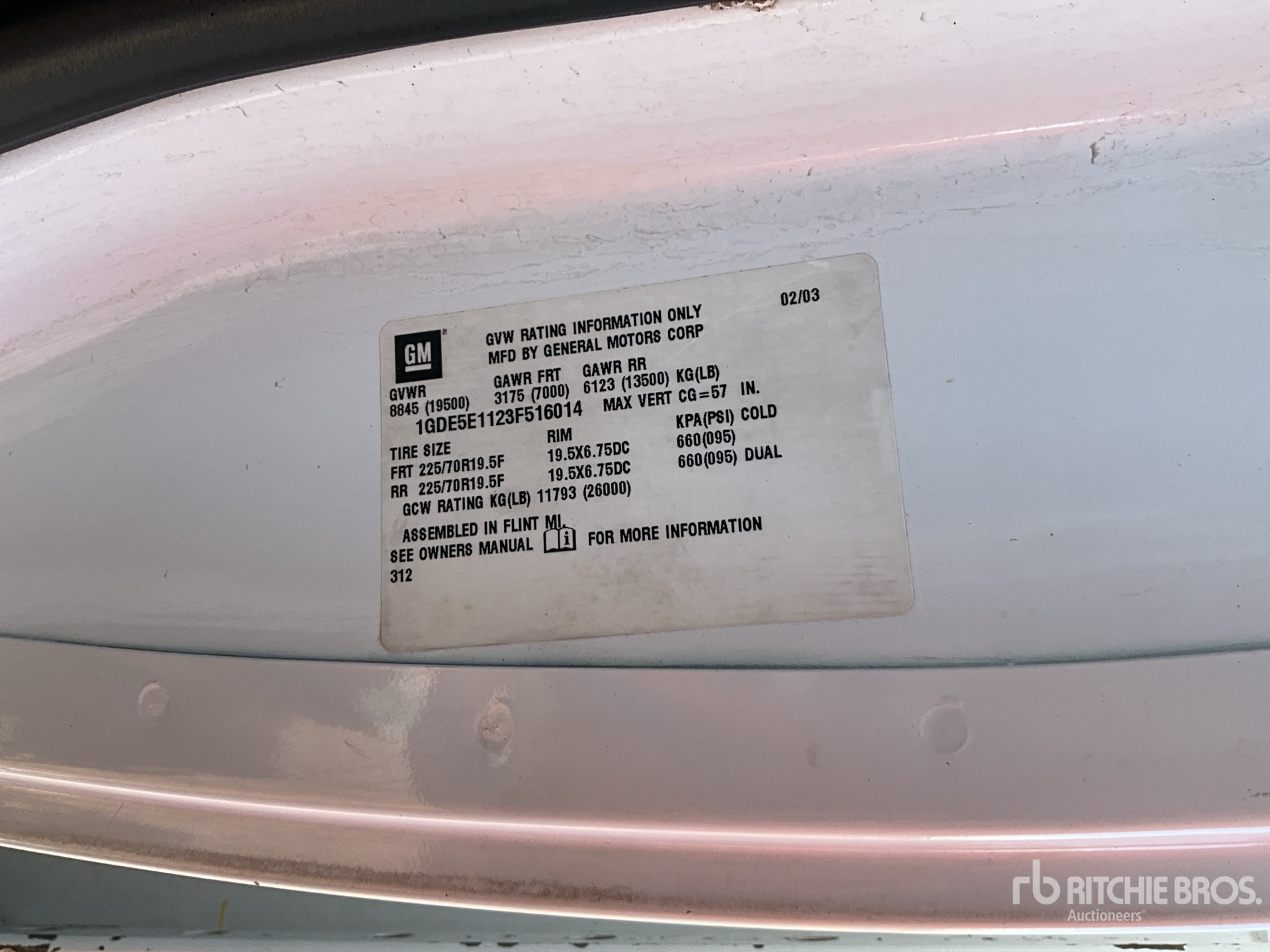 General Appearance with Serial Number / VIN