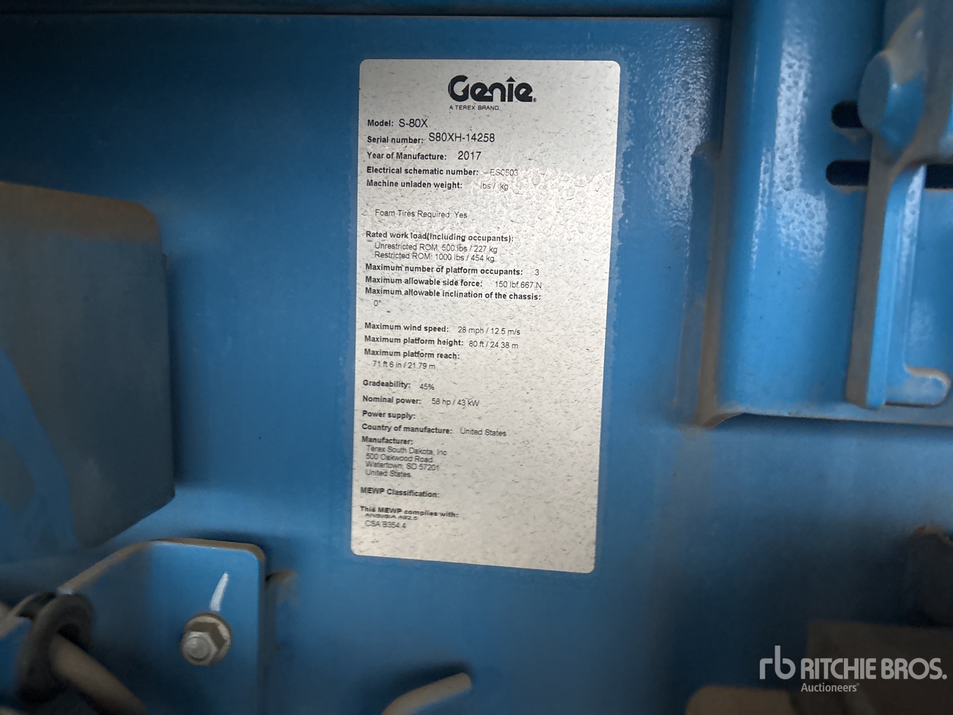 General Appearance with Serial Number / VIN