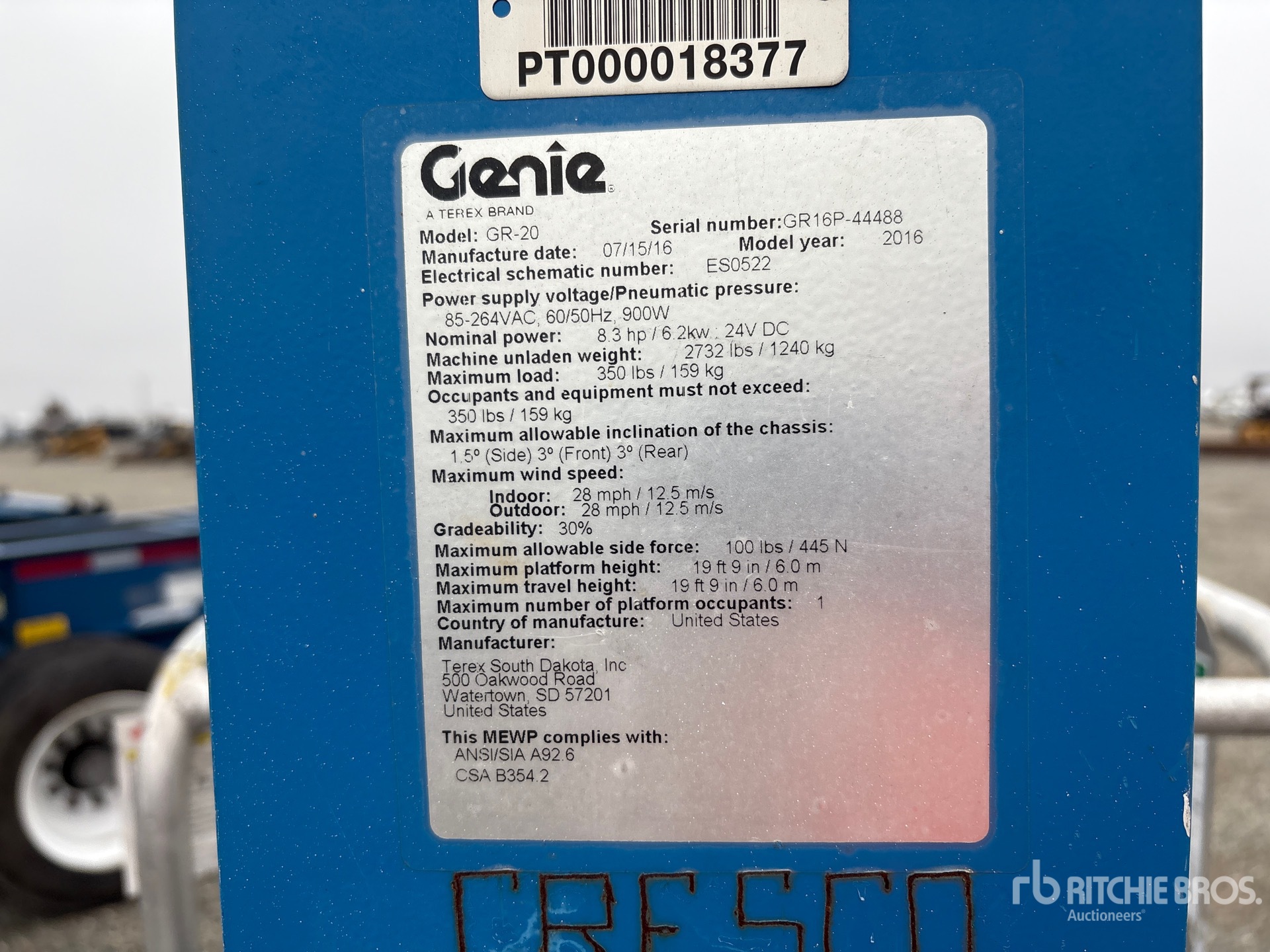 General Appearance with Serial Number / VIN