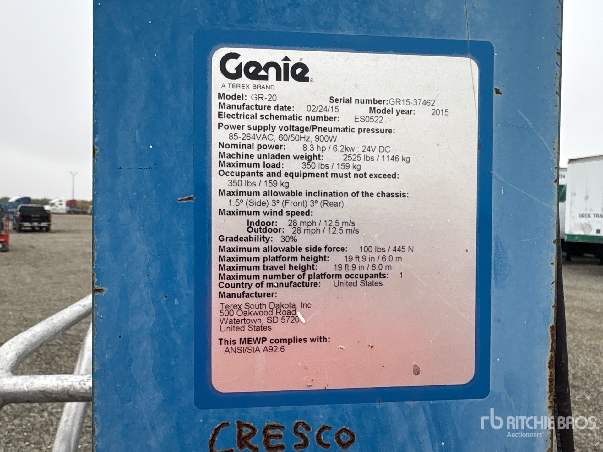 General Appearance with Serial Number / VIN