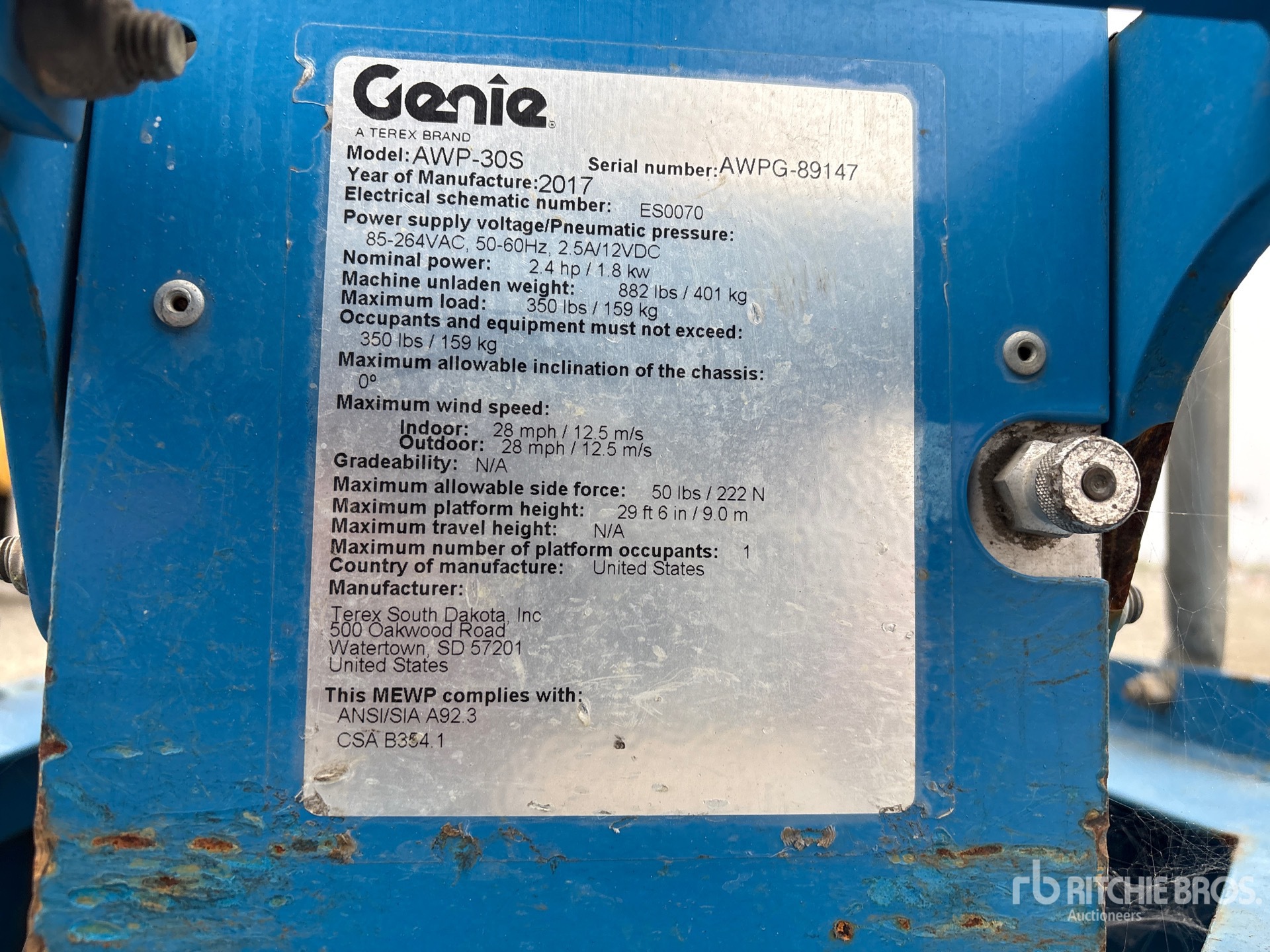 General Appearance with Serial Number / VIN