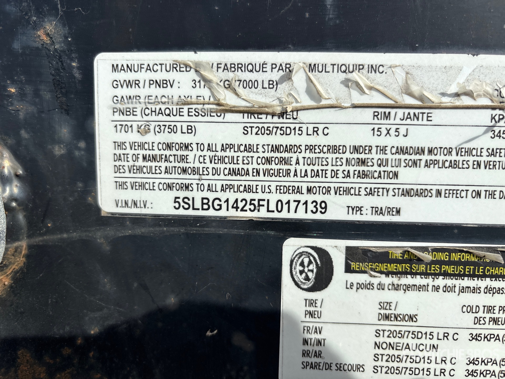 General Appearance with Serial Number / VIN