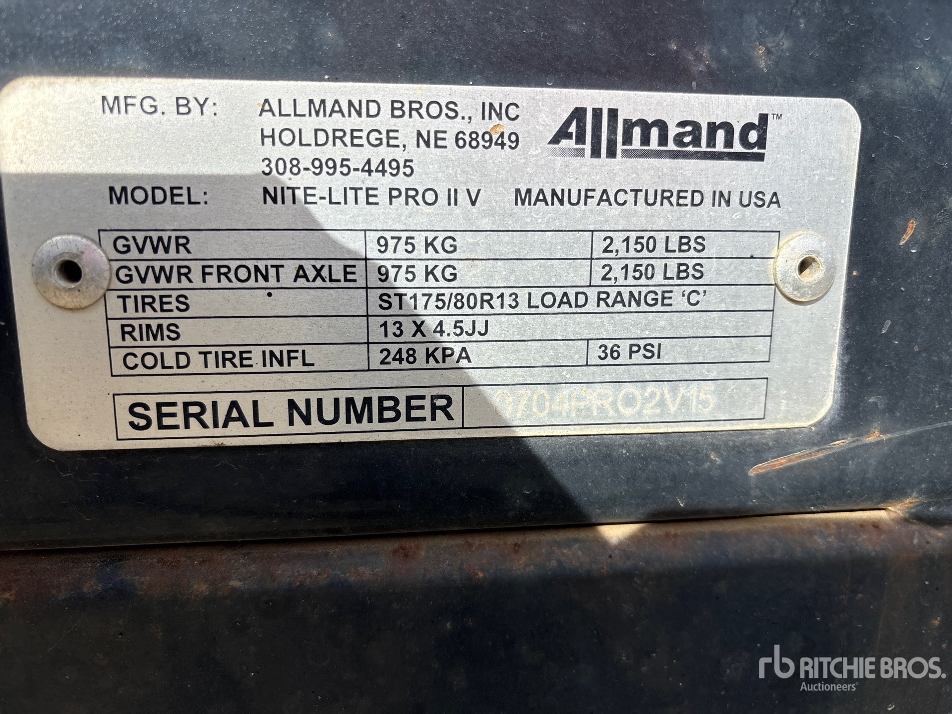 General Appearance with Serial Number / VIN