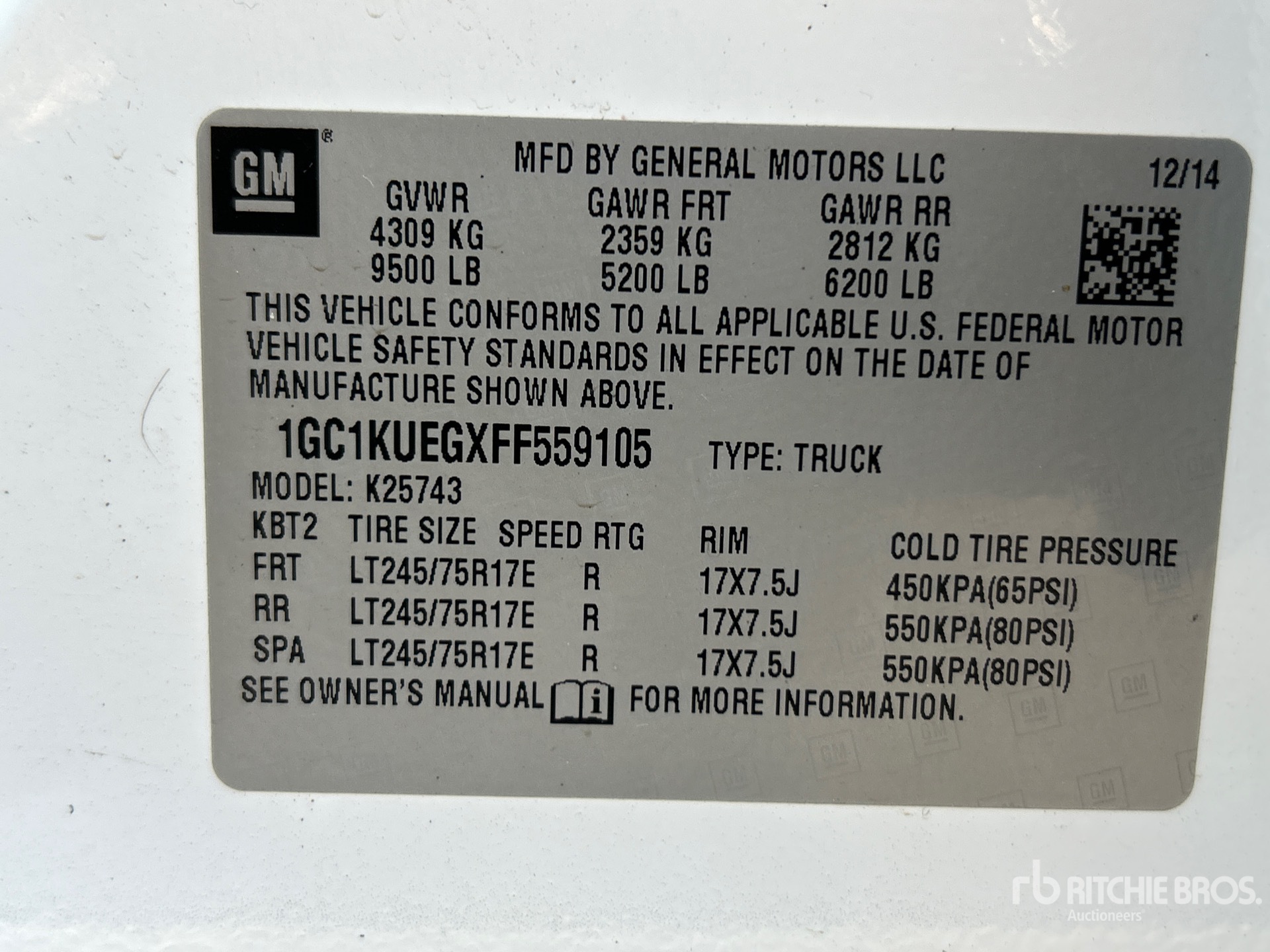 General Appearance with Serial Number / VIN