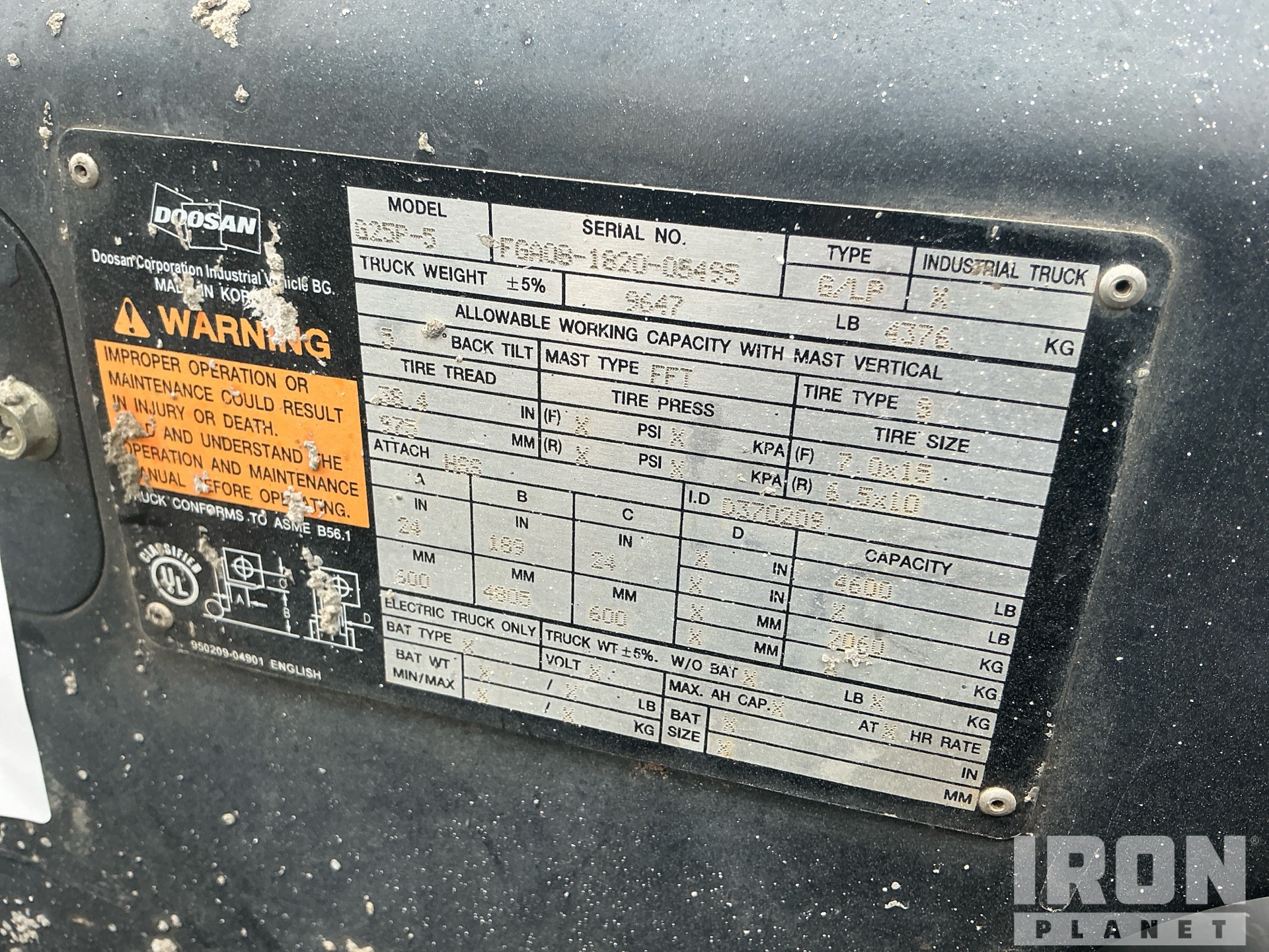 General Appearance with Serial Number / VIN